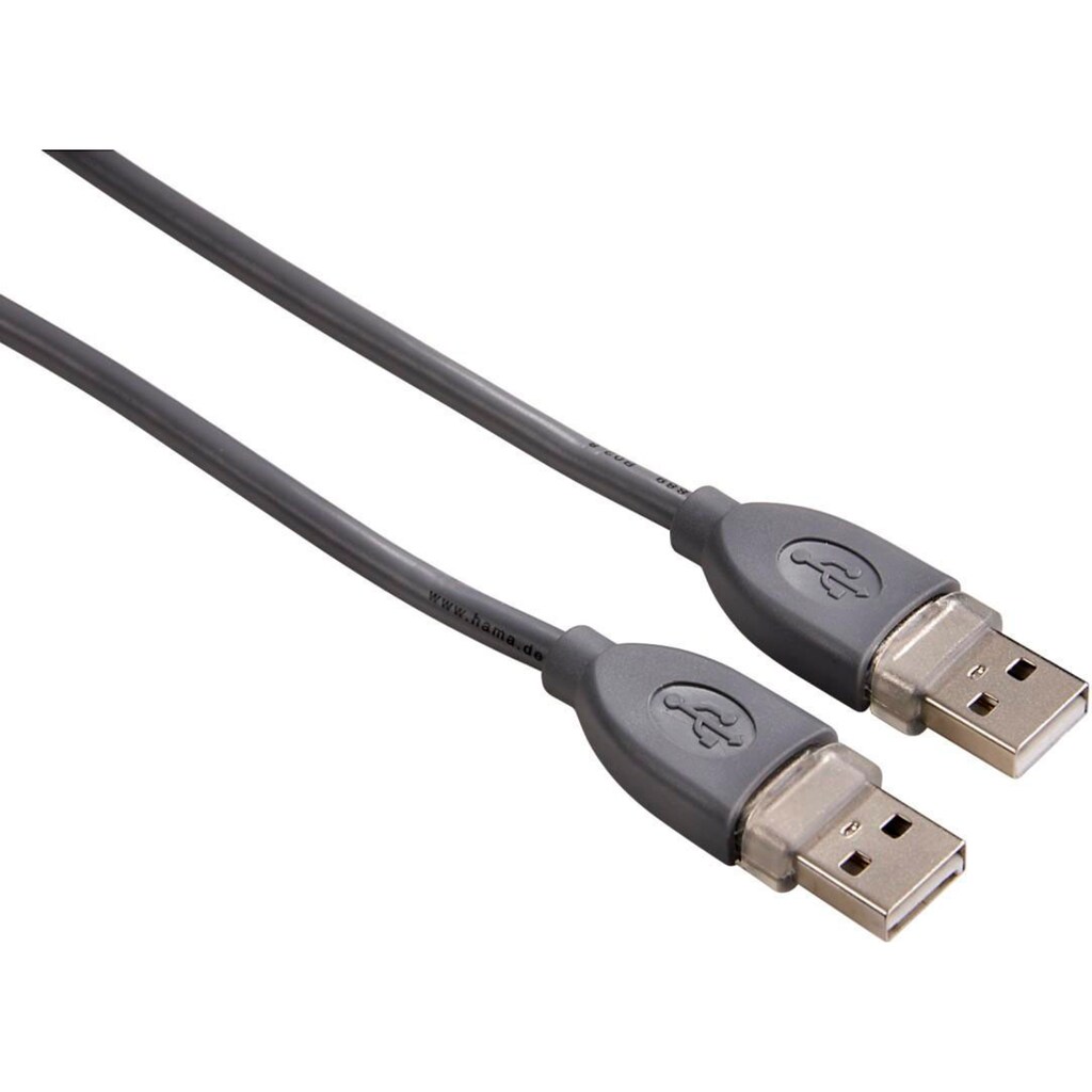 Hama USB-Kabel »USB-2.0-Kabel (A-A), geschirmt, 1,80 m, Grau«, USB Typ A, 180 cm