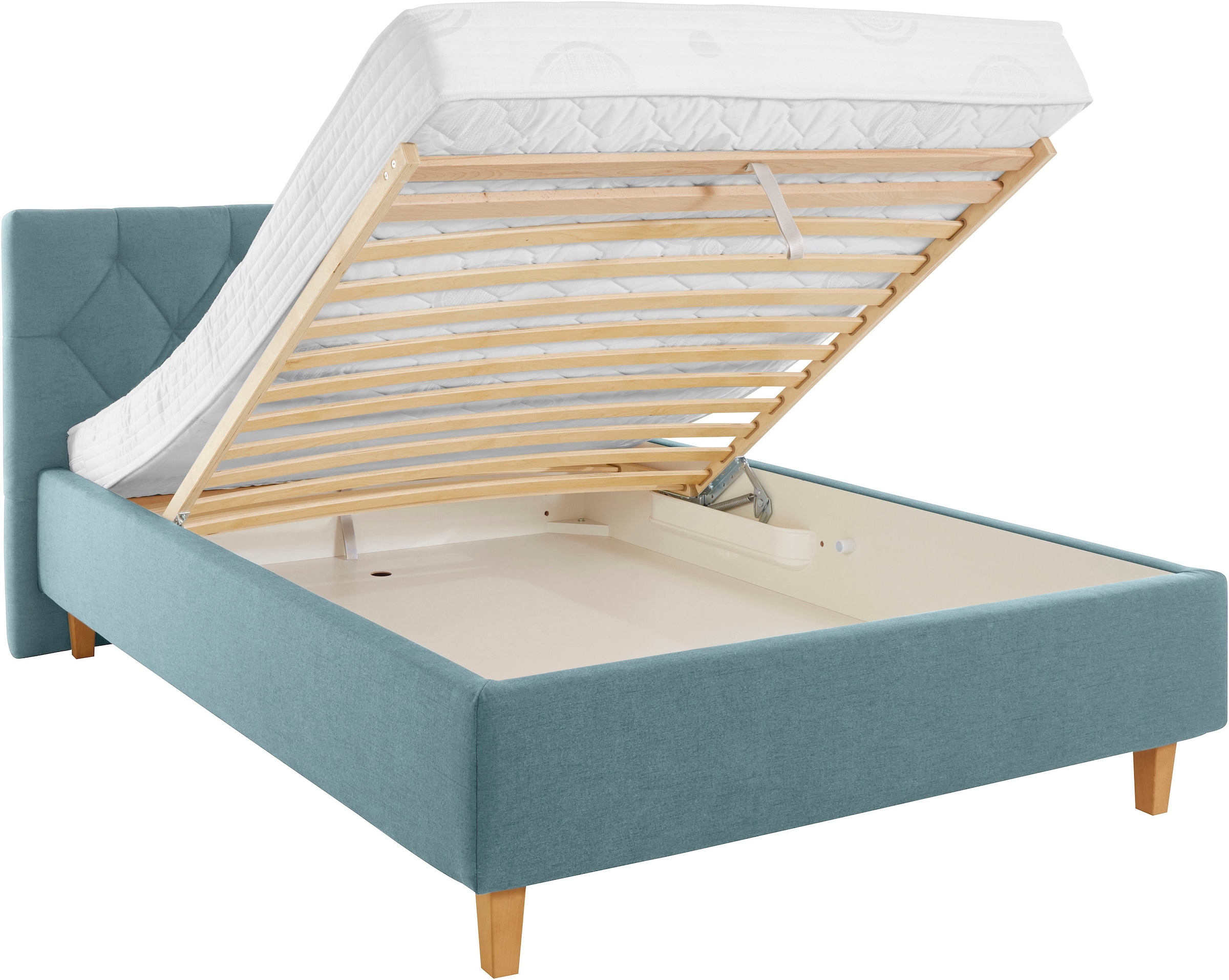 Home affaire Polsterbett »Sunley 100« Kreuzsteppung, Kopfteilhöhe 102 cm, ohne oder mit Matratze/Lattenrost