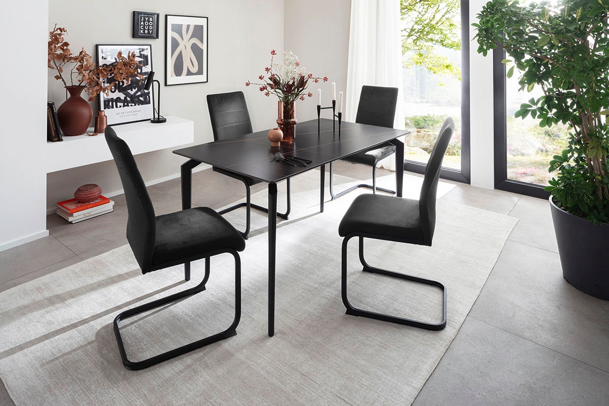 MCA furniture Esstisch »FREMONT 4-Fuß Tisch«, (Einzelstück), Keramik,Metall,Tischplatte 1,2cm, 4-6 Personen