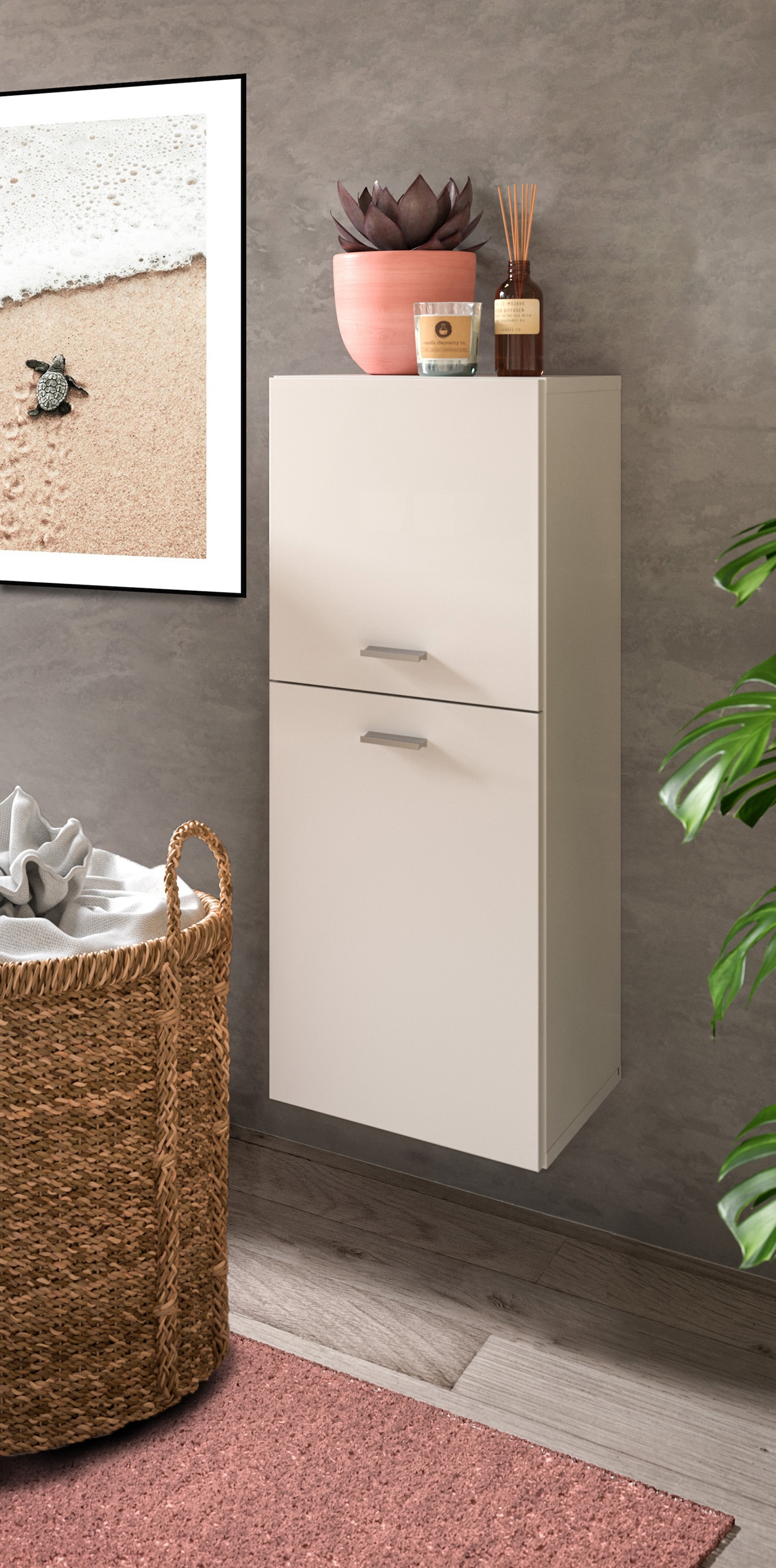 welltime Midischrank »Tampa, Höhe 80cm, hängend oder stehend montierbar«, Badschrank, Bad-Möbel, Badezimmer