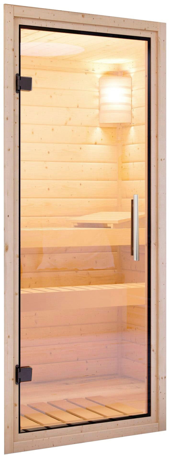Karibu Sauna »Sodin« Set,  Ofen 9 kW Bio externe Strg easy