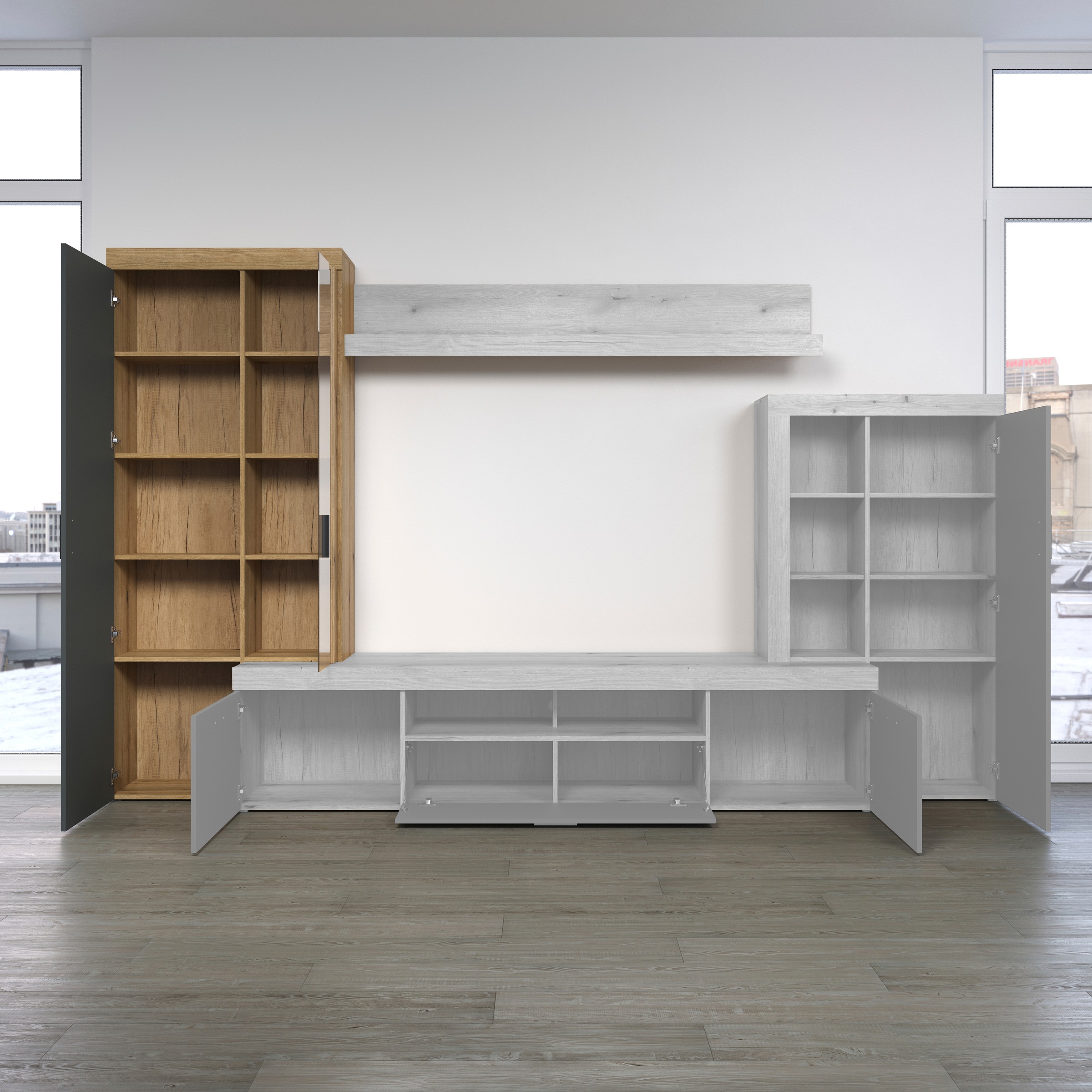 Home affaire Stauraumvitrine »Ghent«, (Packung, 1 St.), Mit Hirnholzapplikationen