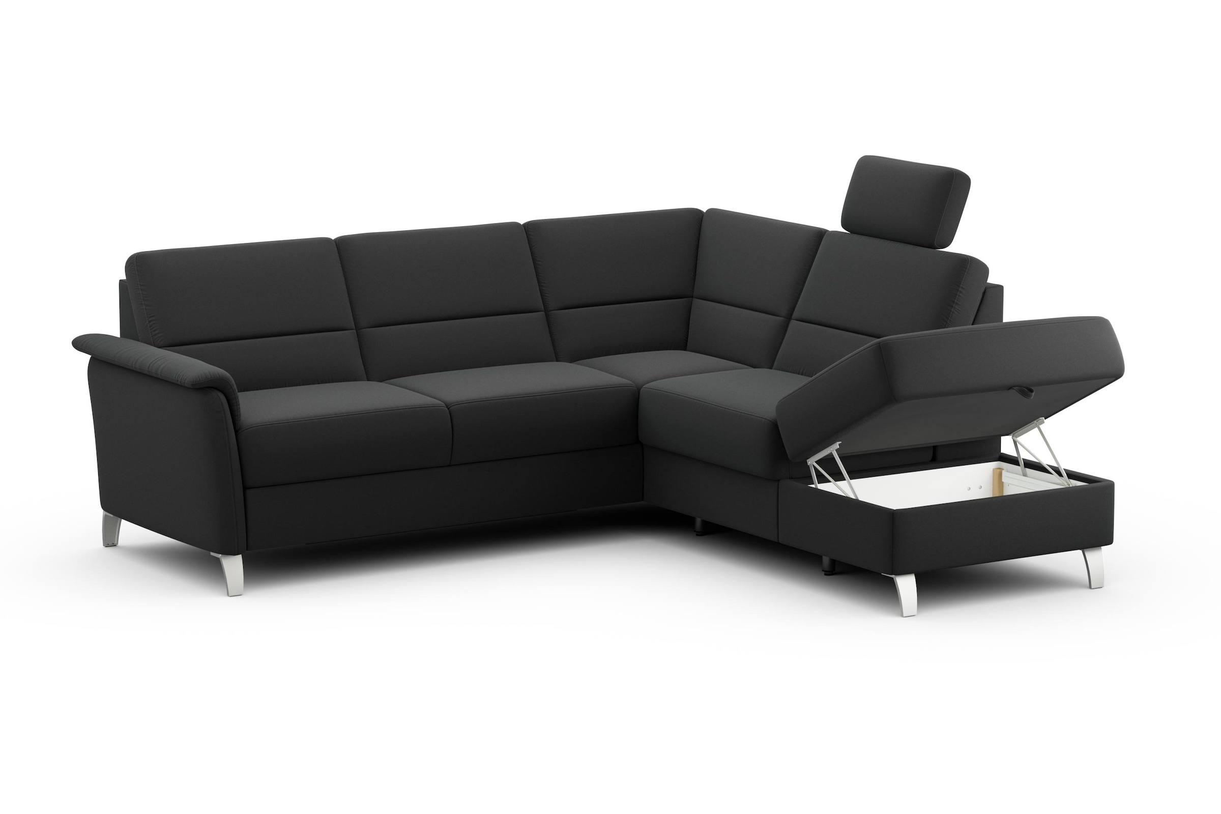 sit&more Ecksofa »Palmera L-Form«, Federkern, wahlweise mit Bettfunktion und mit/ohne Stauraum