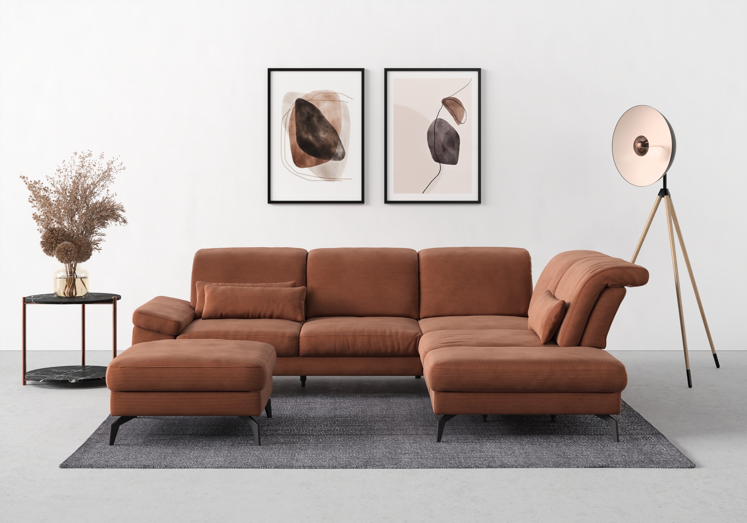 sit&more Ecksofa »Cabana L-Form«, Ottomane, wahlweise mit Sitztiefen-,Armlehnen- und Kopfteilfunktion