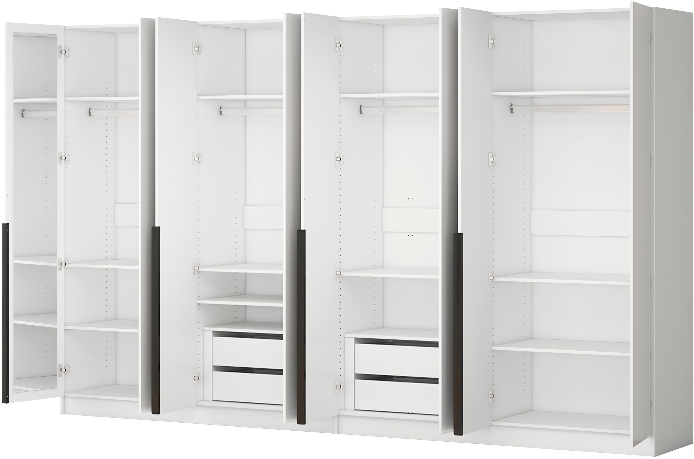 OTTO home Kleiderschrank »Annor Schlafzimmerschrank Breite 323 cm hochglanz Schrank Garderobe« Drehtürenschrank mit perfekter Innenausstattung - elegante Türgriffe