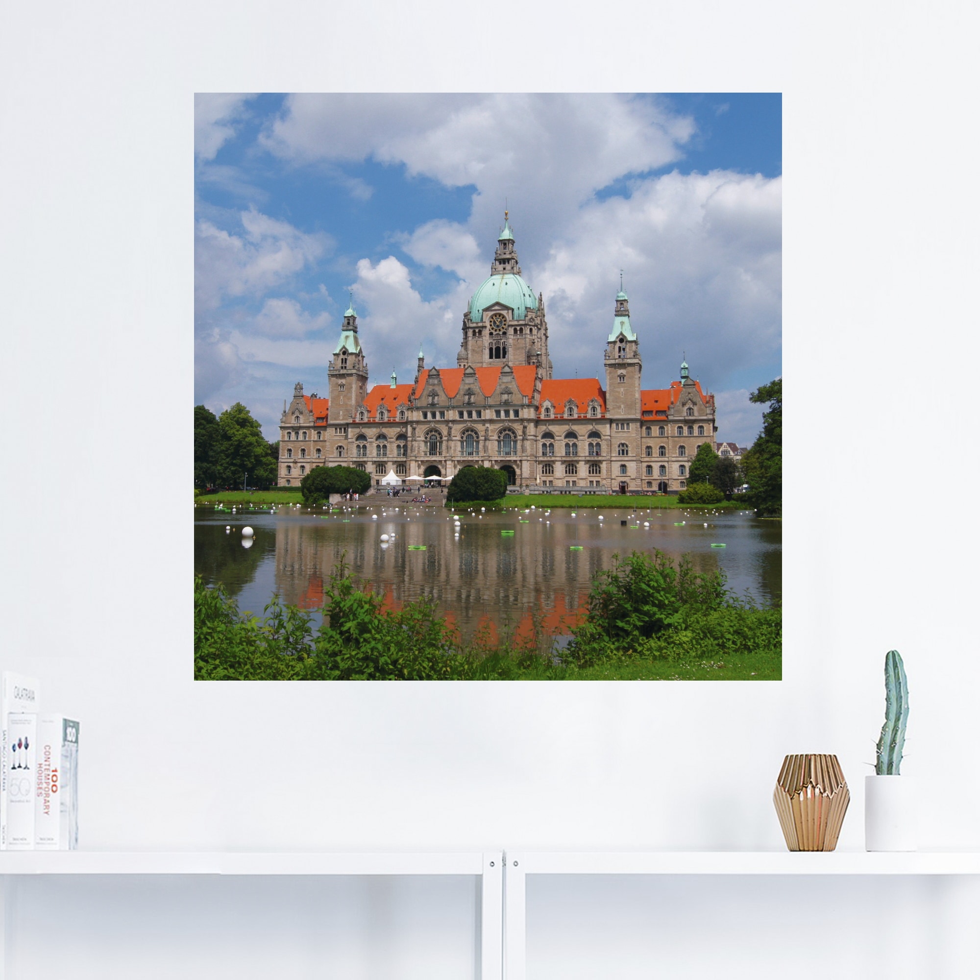 Artland Wandbild »Neues Rathaus Hannover«, Gebäude, (1 St.), als Alubild, Leinwandbild, Wandaufkleber oder Poster in versch. Größen