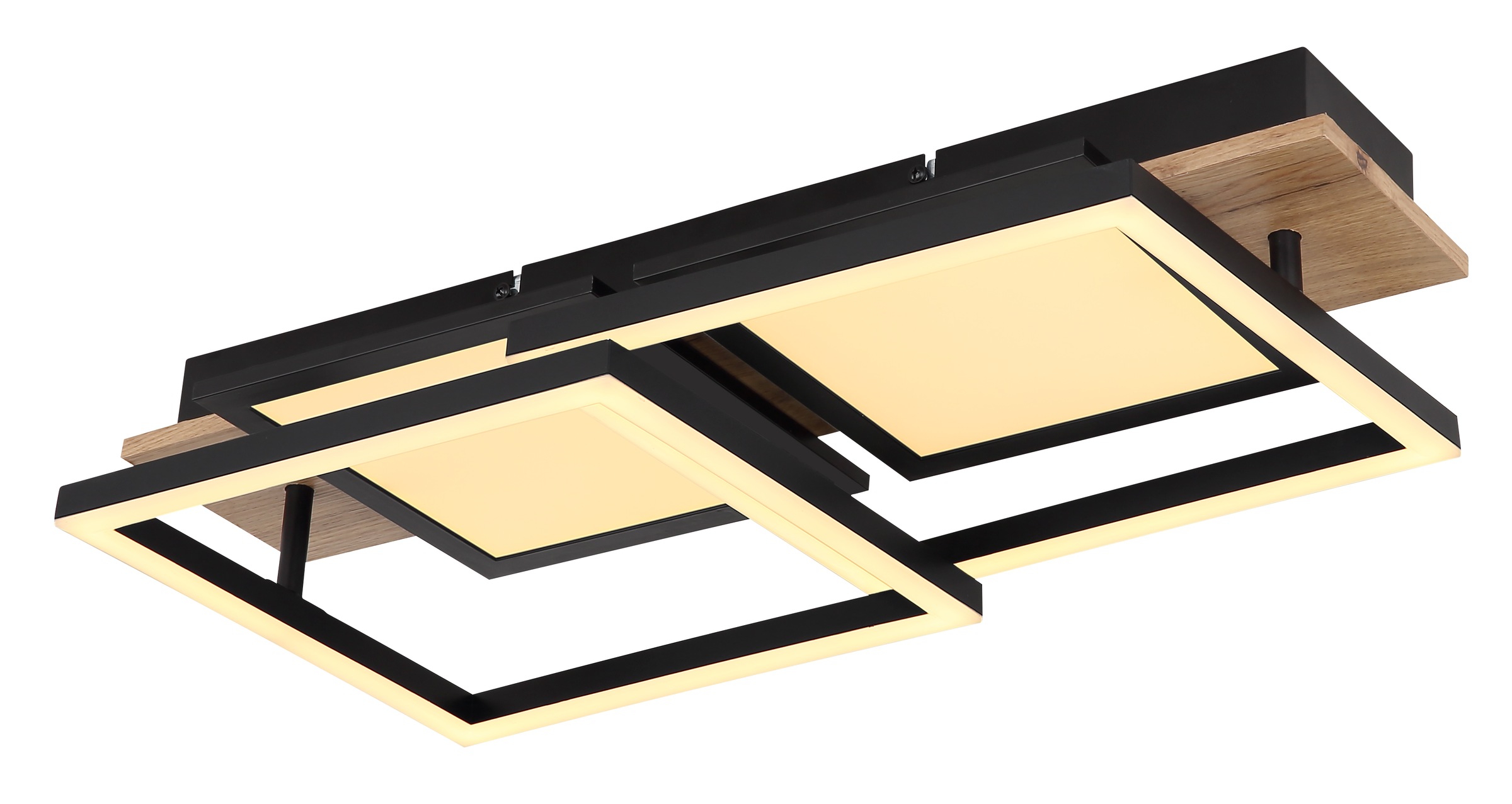 GLOBO LIGHTING LED Deckenleuchte »BOSSY« LED-Modul Warmweiß Deckenlampe/Wohnzimmer/Schlafzimmer/modern/Holz