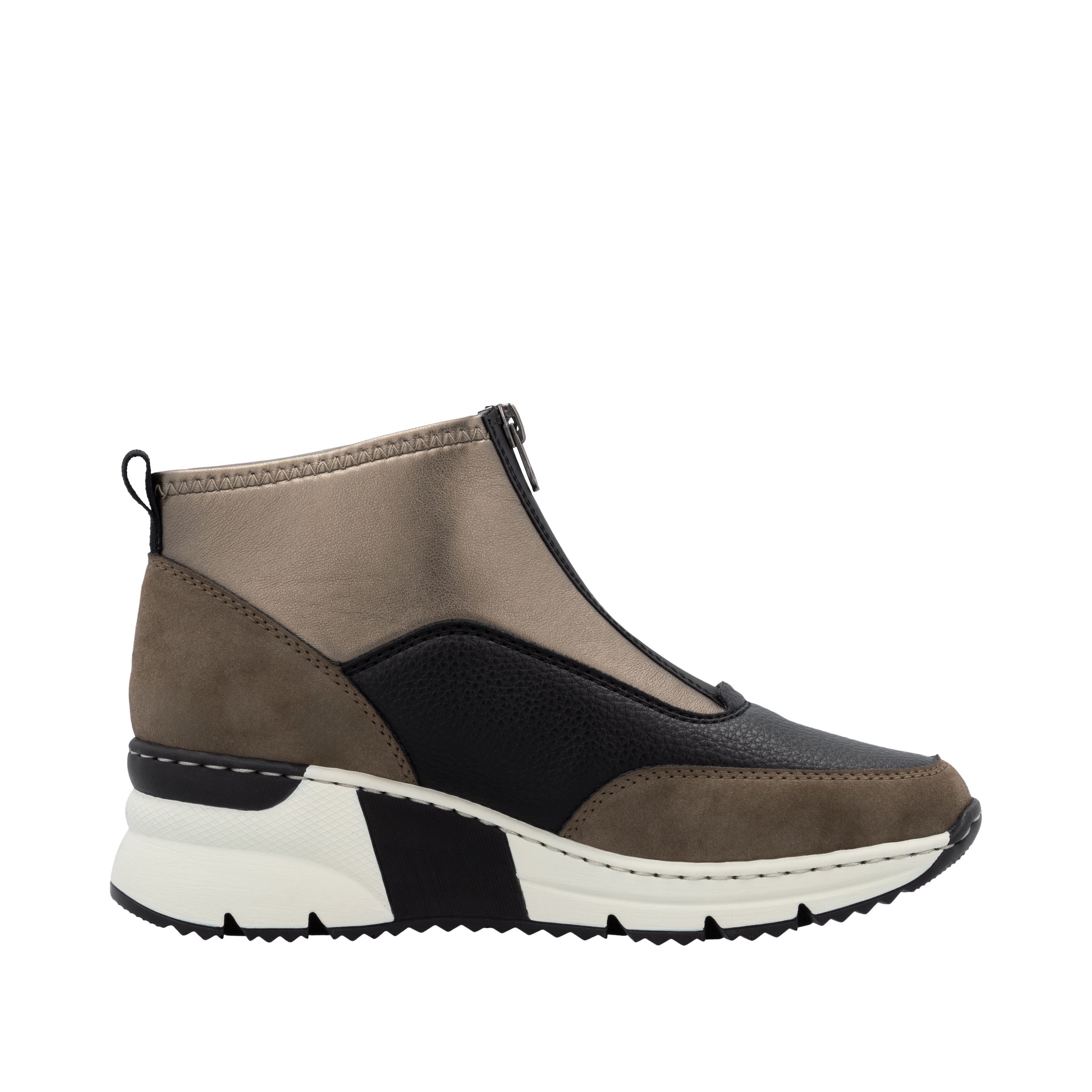 Rieker Schlupfboots  Stiefelette, High Top Sneaker mit Reißverschluss auf der Vorderseite