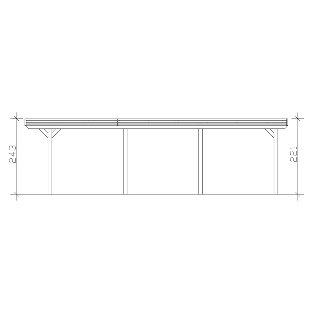 Skanholz Einzelcarport »Spessart«, Leimholz-Nordisches Fichtenholz, 291 cm, braun