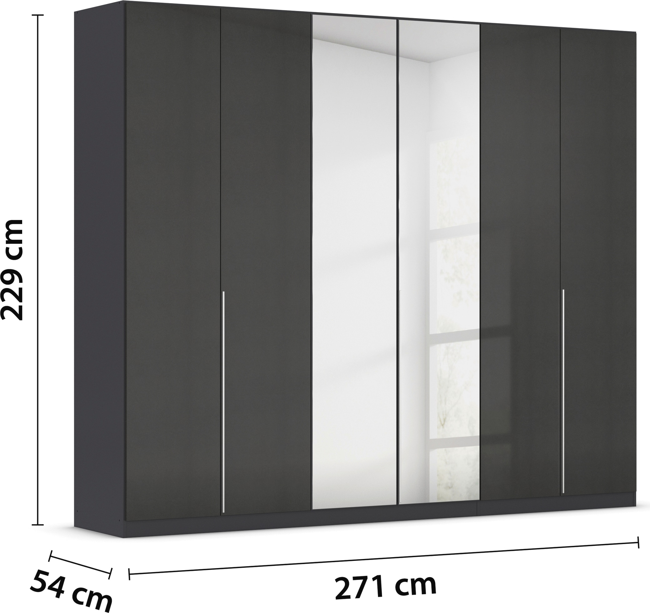 rauch Drehtürenschrank »Kleiderschrank Schrank Garderobe AGORDO mit Dekor- oder Hochglanzfront«, (in zwei Griff-Farben), durchdachte Innenausstattung, in 6 Breiten und 2 Höhen MADE IN GERMANY