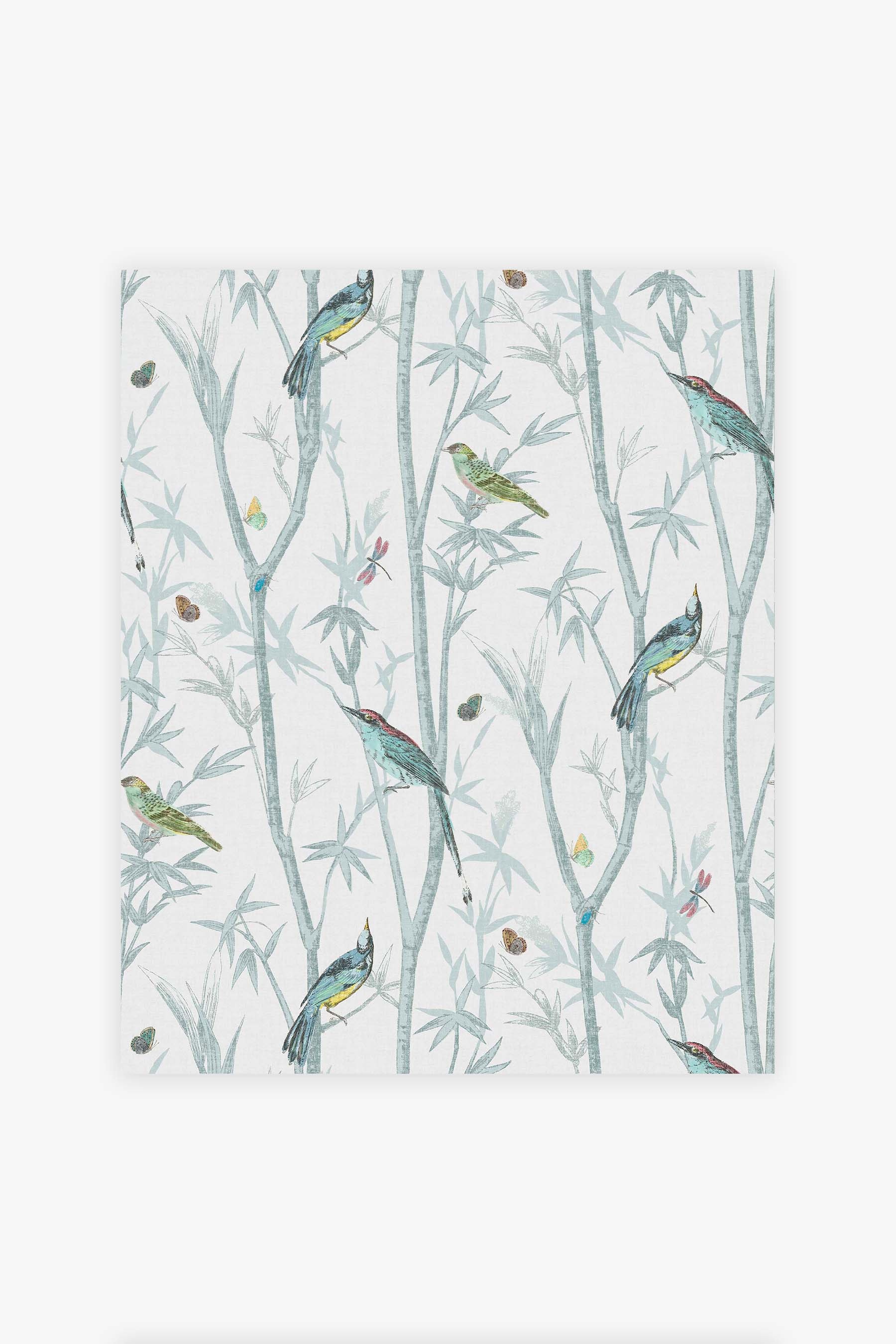 Next Vliestapete »Vogel Vliestapete 10mx52cm« botanisch glatt Chinoiserie Vogelweg blau 10mx52cm