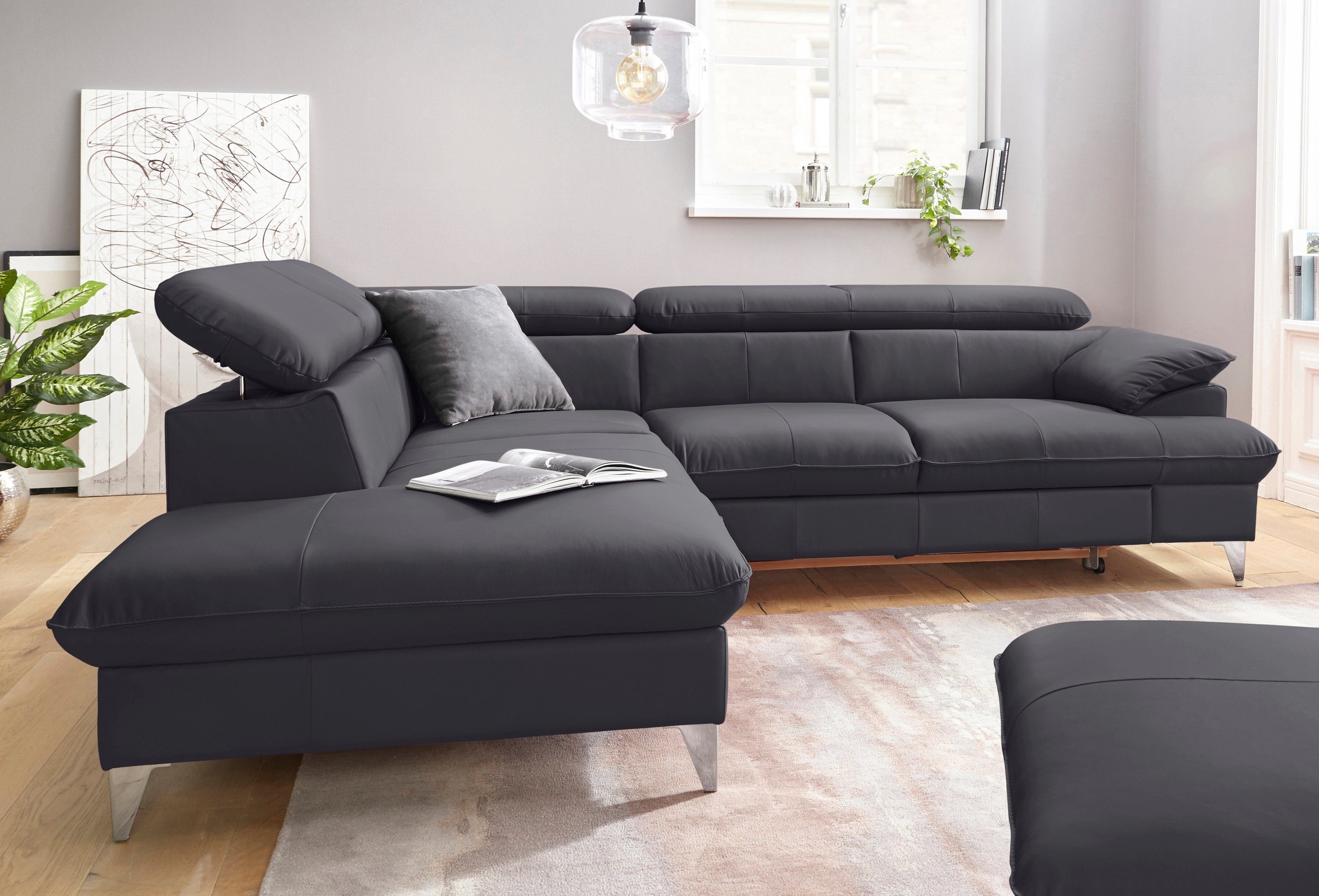 COTTA Polstergarnitur »Caluso L-Form«, Set bestehend aus: Ecksofa mit Kopft günstig online kaufen