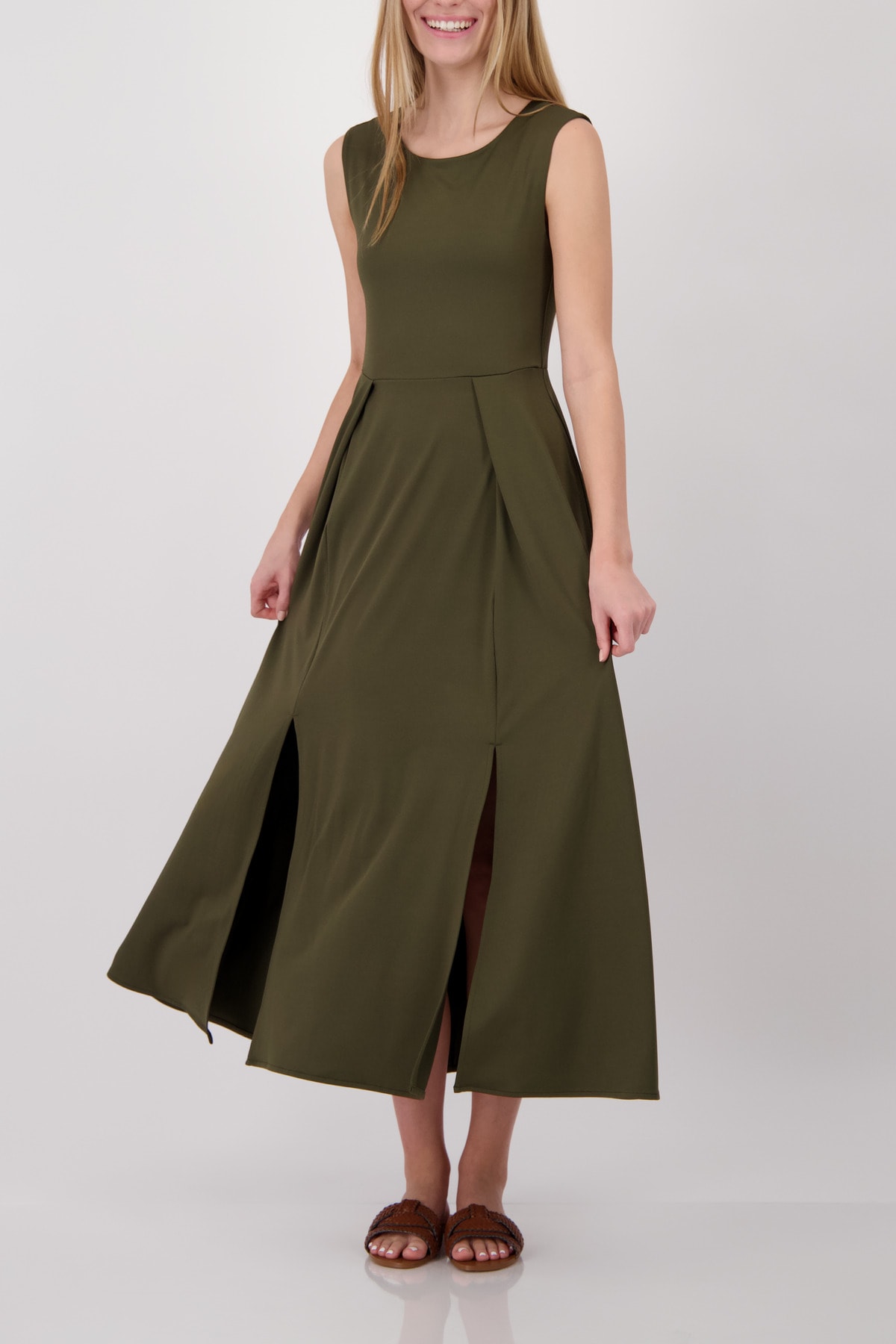 Monari Maxikleid »Kleid uni« Ohne Tasche Regular fit mit Schlitzen