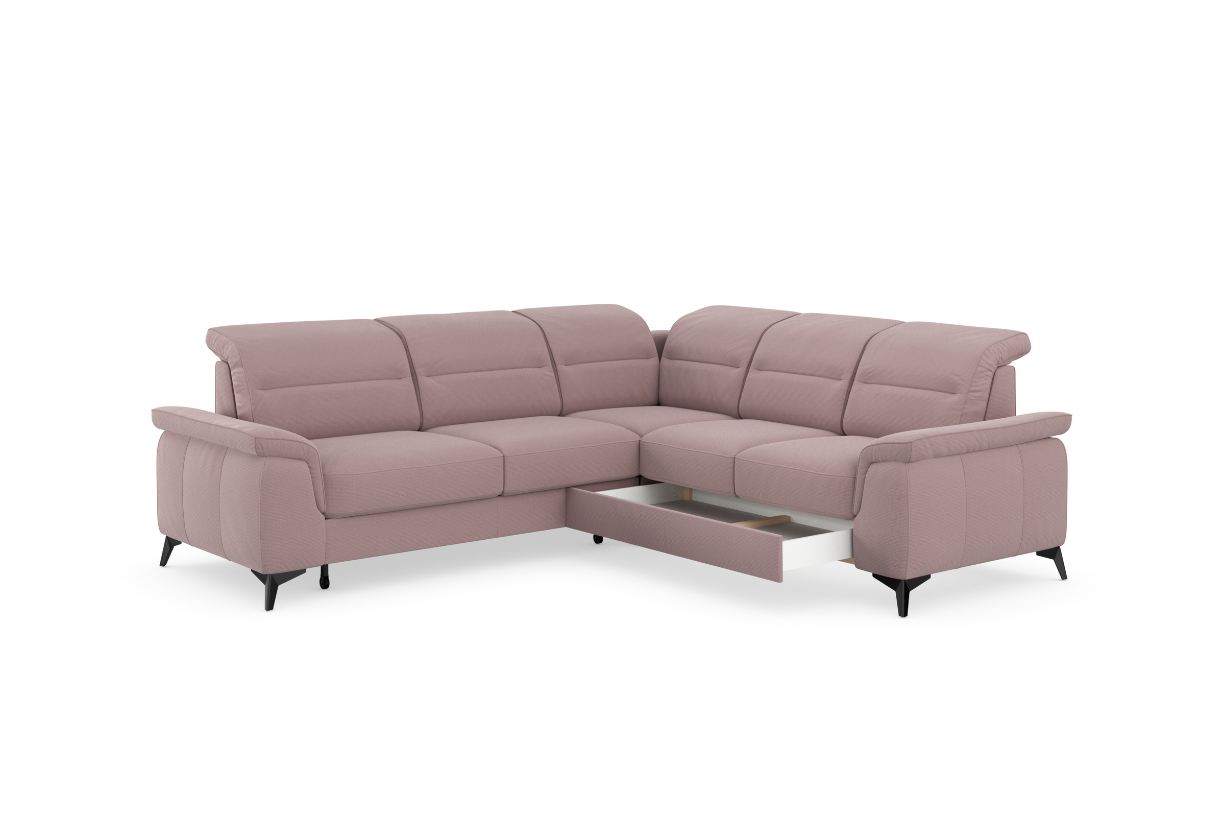 sit&more Ecksofa »Sinatra L-Form«, optinal mit Kopfteilverstellung und Armteilfunktion, Metallfüße
