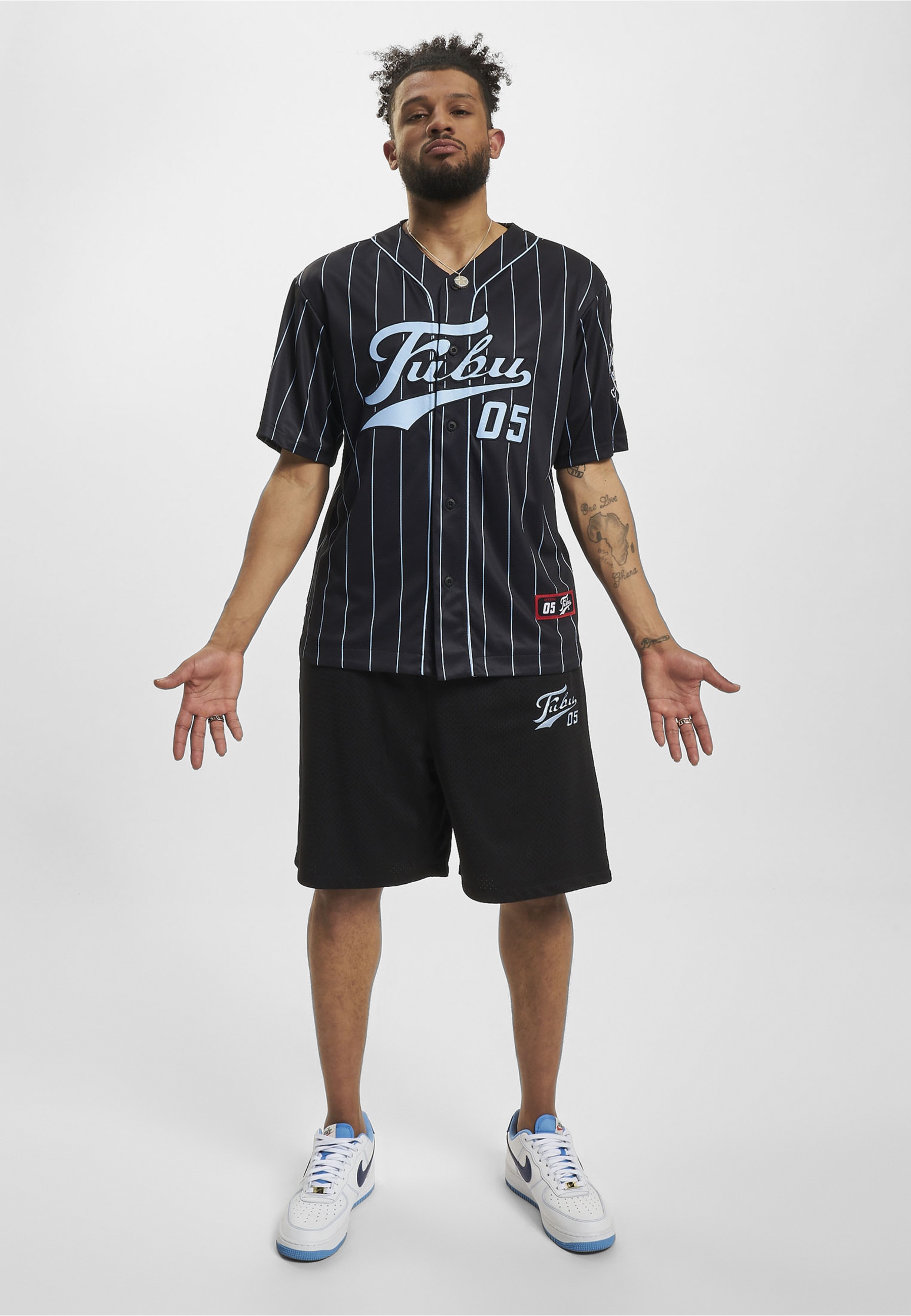 Fubu Kurzarmshirt »Fubu Herren FM232-003-1 FUBU Varsity Pinstripe Baseball Jersey« 1 Stk.