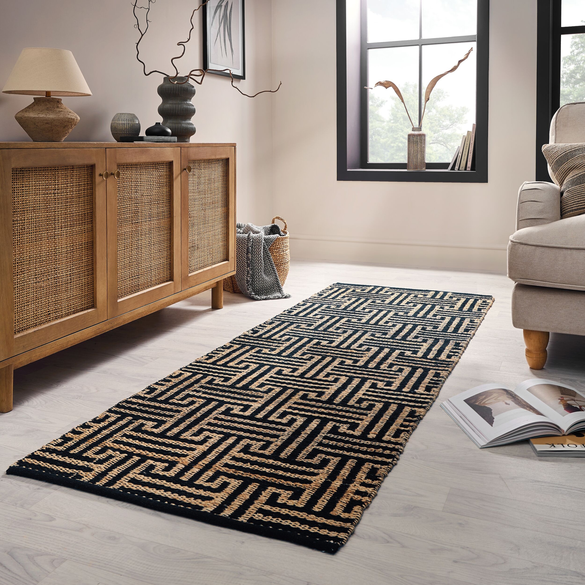 FLAIR RUGS Teppich »Meander Jute« rechteckig mit griechischem Muster günstig online kaufen