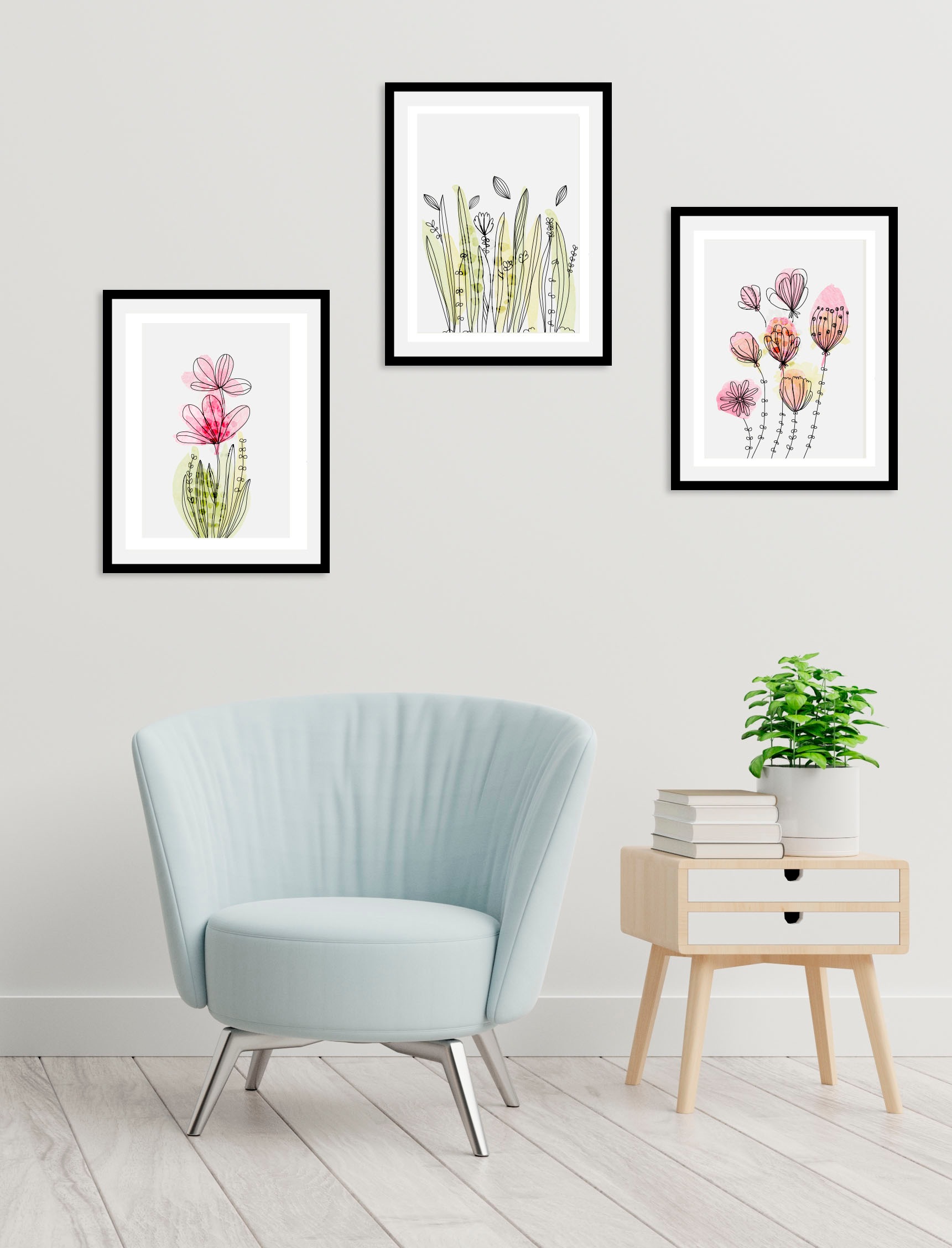 queence Bild »Aquarell Zeichnungen Flora Dream«, (1 St.), HD Premium Poster günstig online kaufen