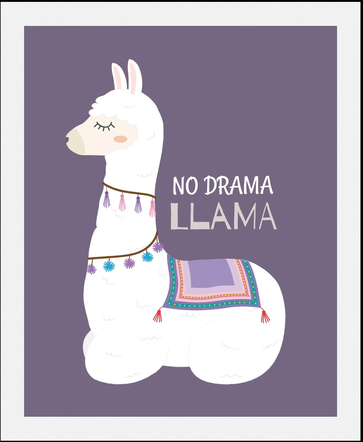 queence Bild »No Drama Llama« 1 Stk. tlg. gerahmt