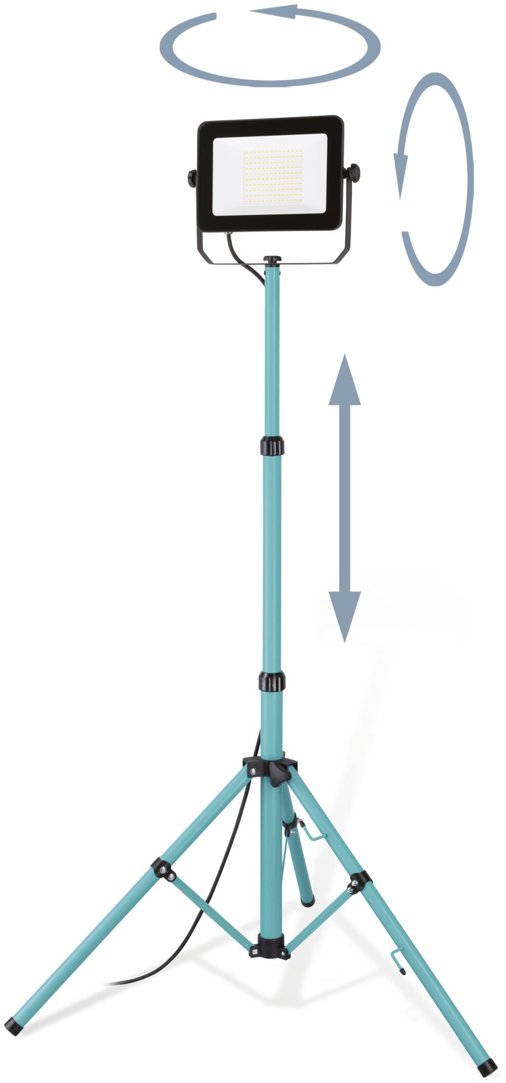 EGLO Deckenstrahler »AVELAR Strahler - Alu, Kunststoff - LED - 100W - IP65« LED-Modul 1 Stk. Neutralweiß LED Baustrahler, Arbeitsleuchte, Arbeitsscheinwerfer, L75xB68,5xH201cm