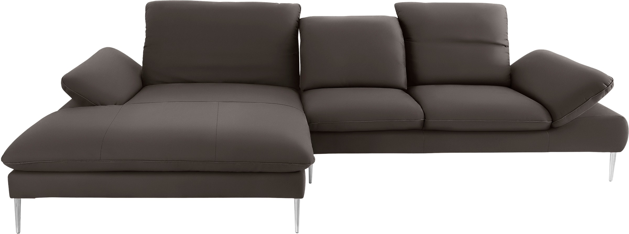 W.SCHILLIG Ecksofa »enjoy&MORE, Designsofa, bequem, zeitlos und elegant, L-Form«, mit Sitztiefenverstellung, Füße Chrom glänzend, Breite 340 cm
