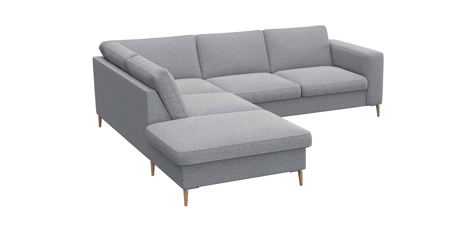 FLEXLUX Ecksofa »Fiore, L-Form, super bequem durch Kaltschaum im Sitz«, schmale Armlehnen, Füße Alu/Eiche, B/T 234/225 cm