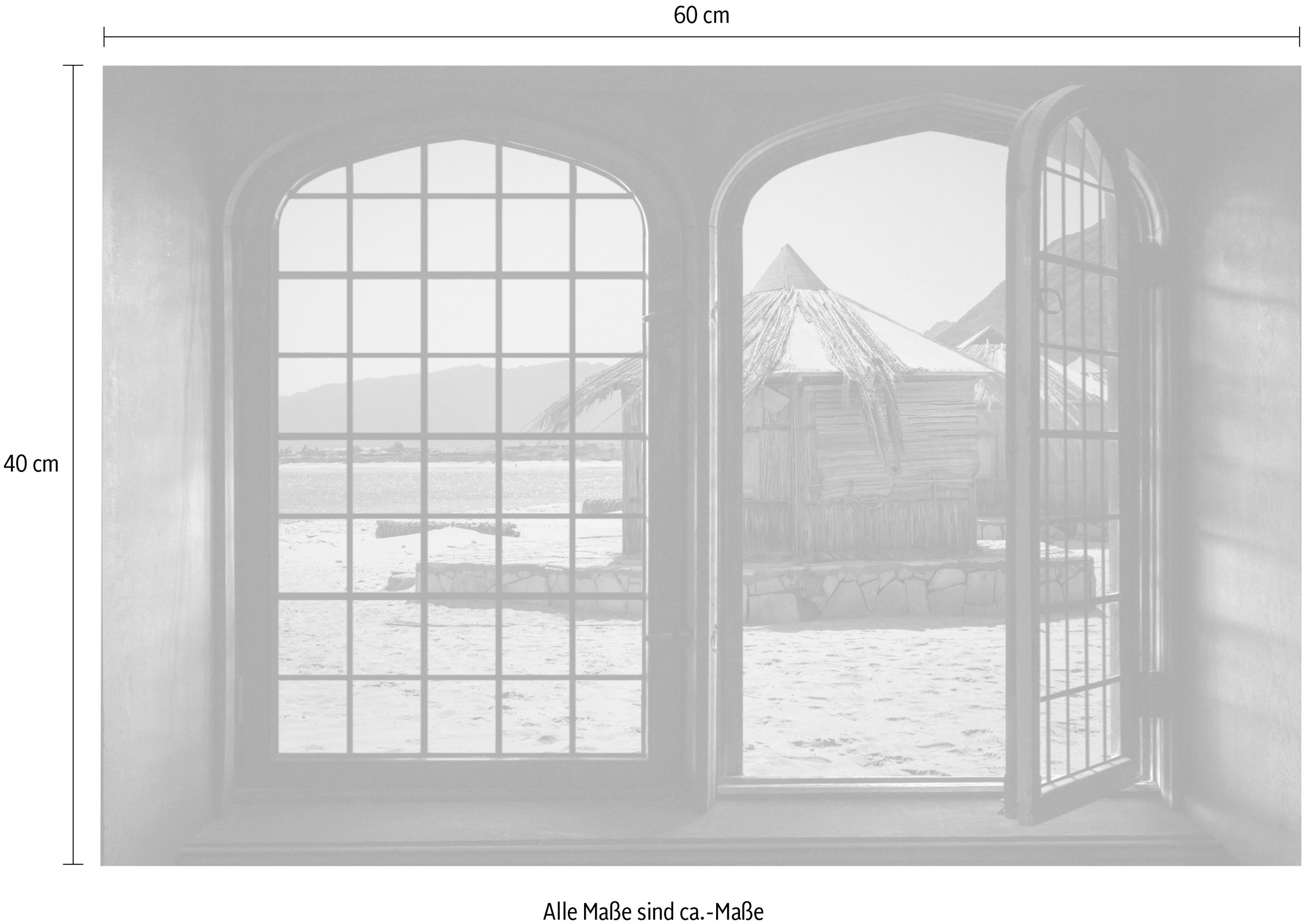queence Wandsticker »Hütte«, Wandsticker, Wandbild, selbstklebend, 3D, Fenster