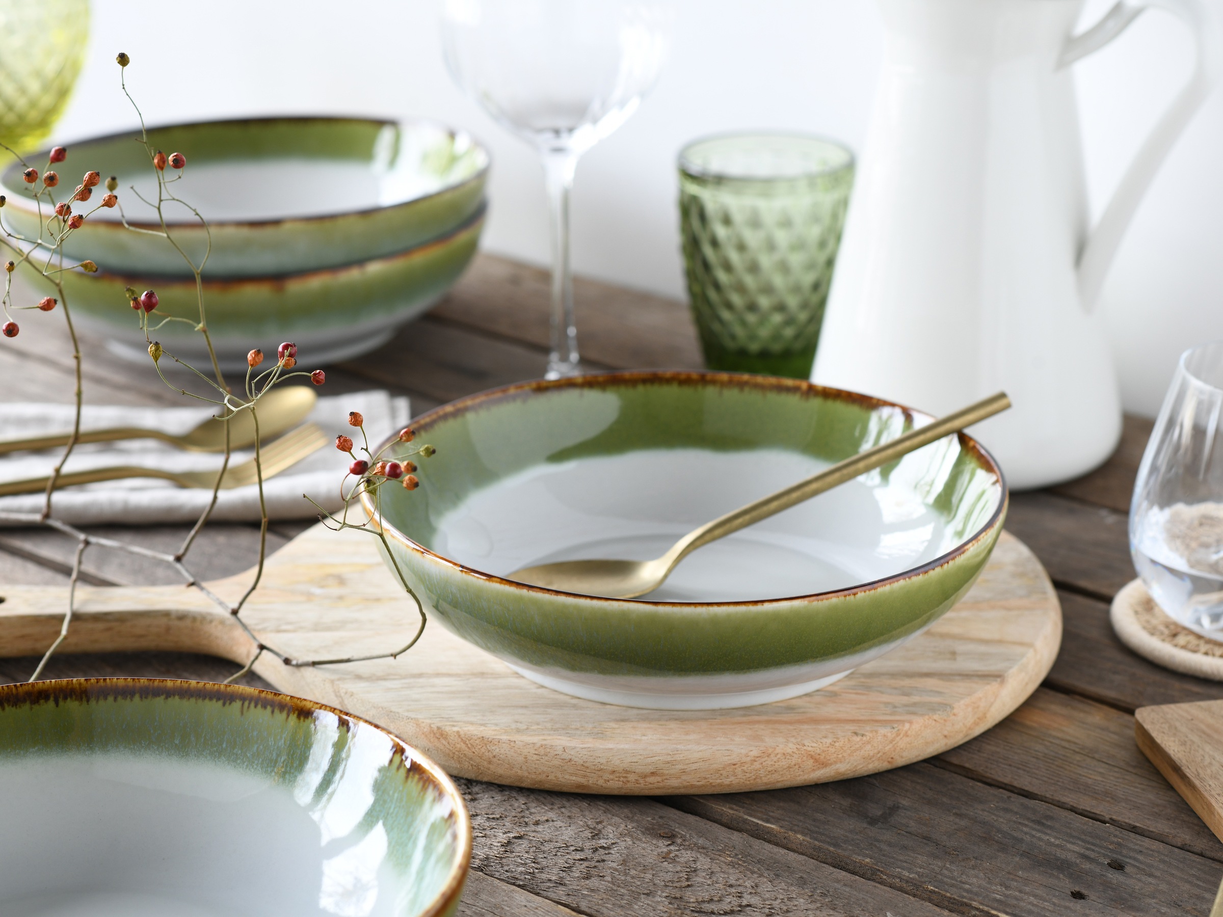 CreaTable Schale »Cascade, Poke Bowl 22,5 cm 4-tlg«, 4 tlg., aus Steinzeug, günstig online kaufen