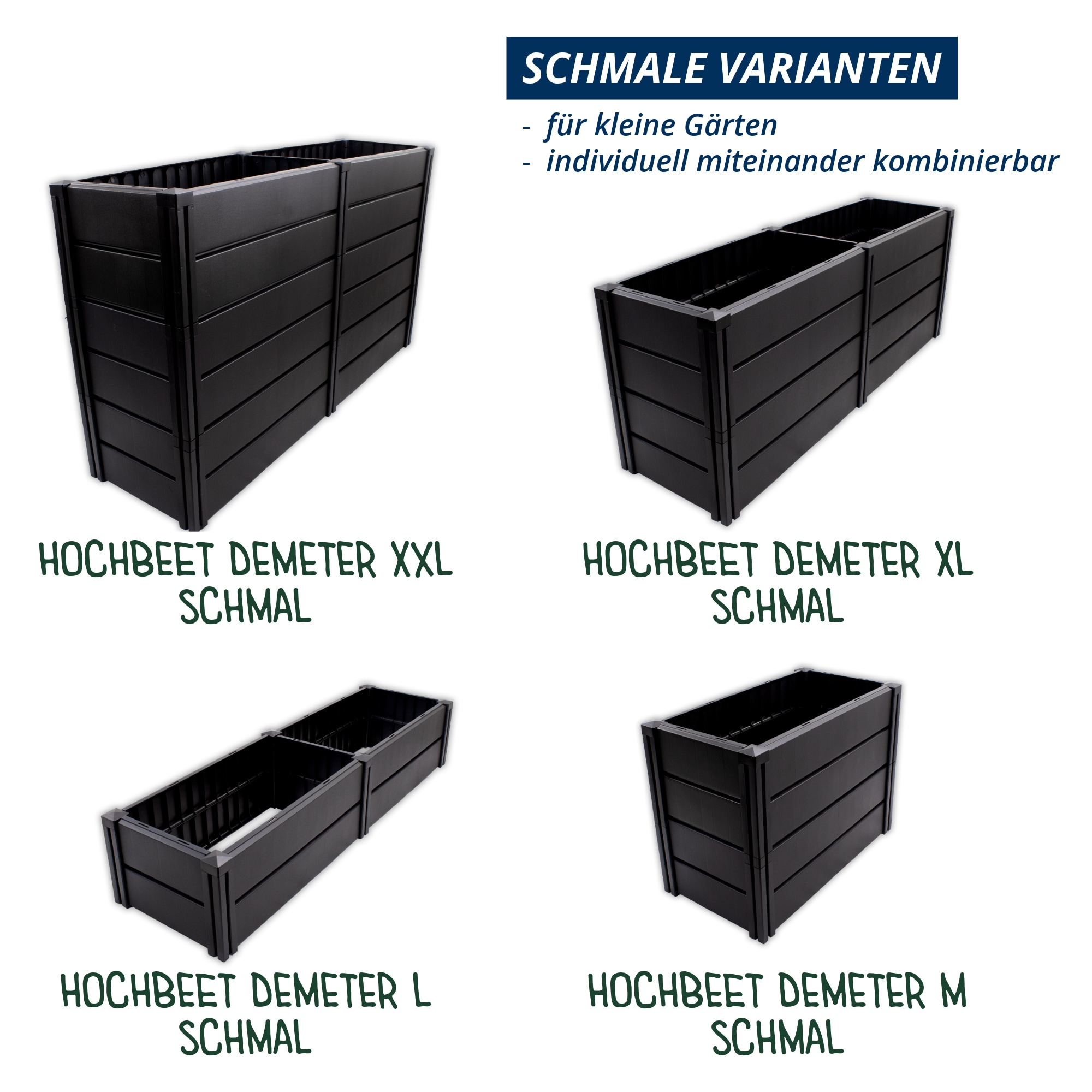 KHW Hochbeet »Demeter XXL schmal« platzsparende Bauweise, erweiterbar, BxTxH: 158x44x92 cm