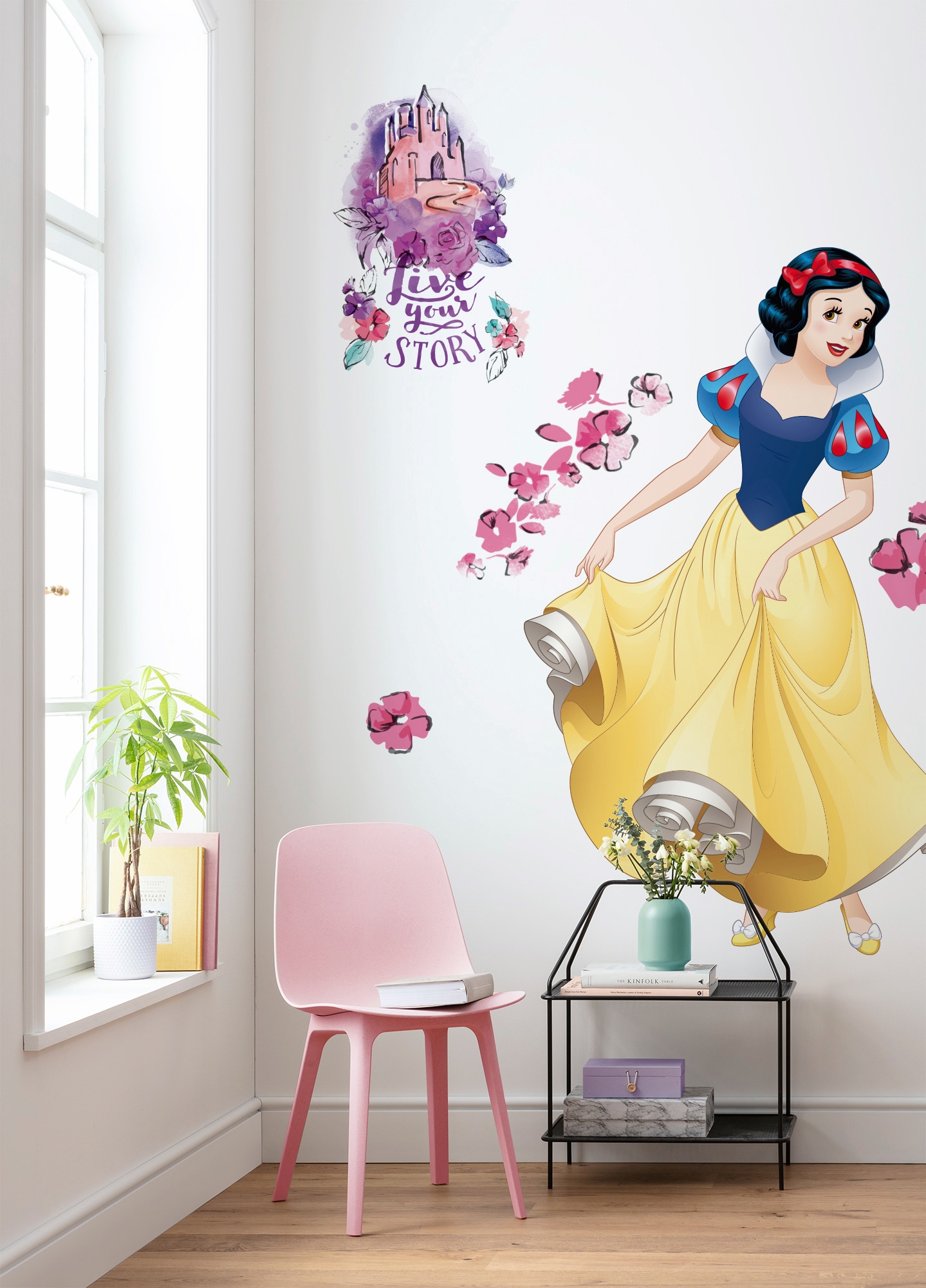 Disney Wandtattoo Schneewittchen Gelb Blau und Rosa 127 x 200 cm 612437 günstig online kaufen