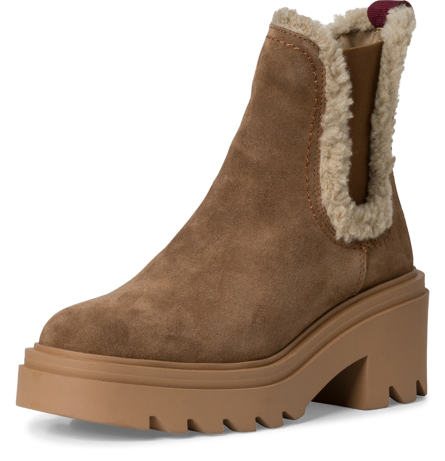 Winterboots, mit Anziehlasche, zwei Stretcheinsätze, zum Schlupfen, Gr. 41, braun kombiniert