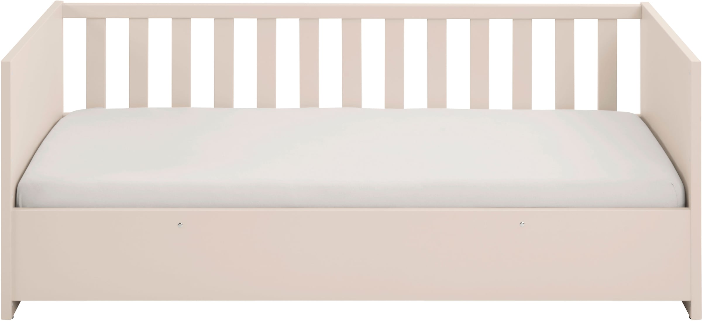 PAIDI Babybett »LITTLE SNU 70x140cm in Beige oder Weiß, umbaubares Bodenbett« Kinderbett mit Rausfallschutz aus Massivholz, langlebiges Gitterbett