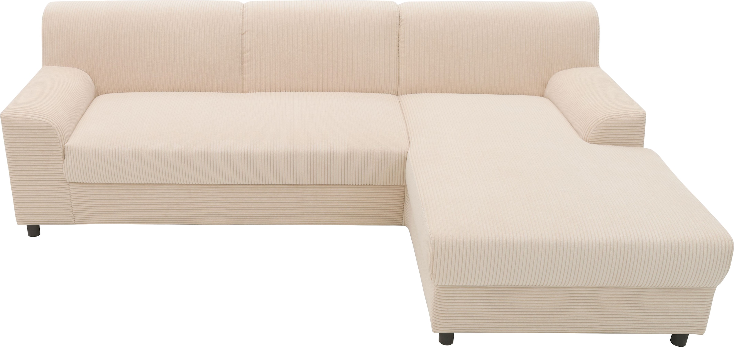 INOSIGN Ecksofa »Turah 2, L-Form, in Cord u. wasserabweisender Microfaser, Federkern«, B/T/H: 241/146/79 cm, incl. Zierkissen, wahlweise mit Bettfunktion