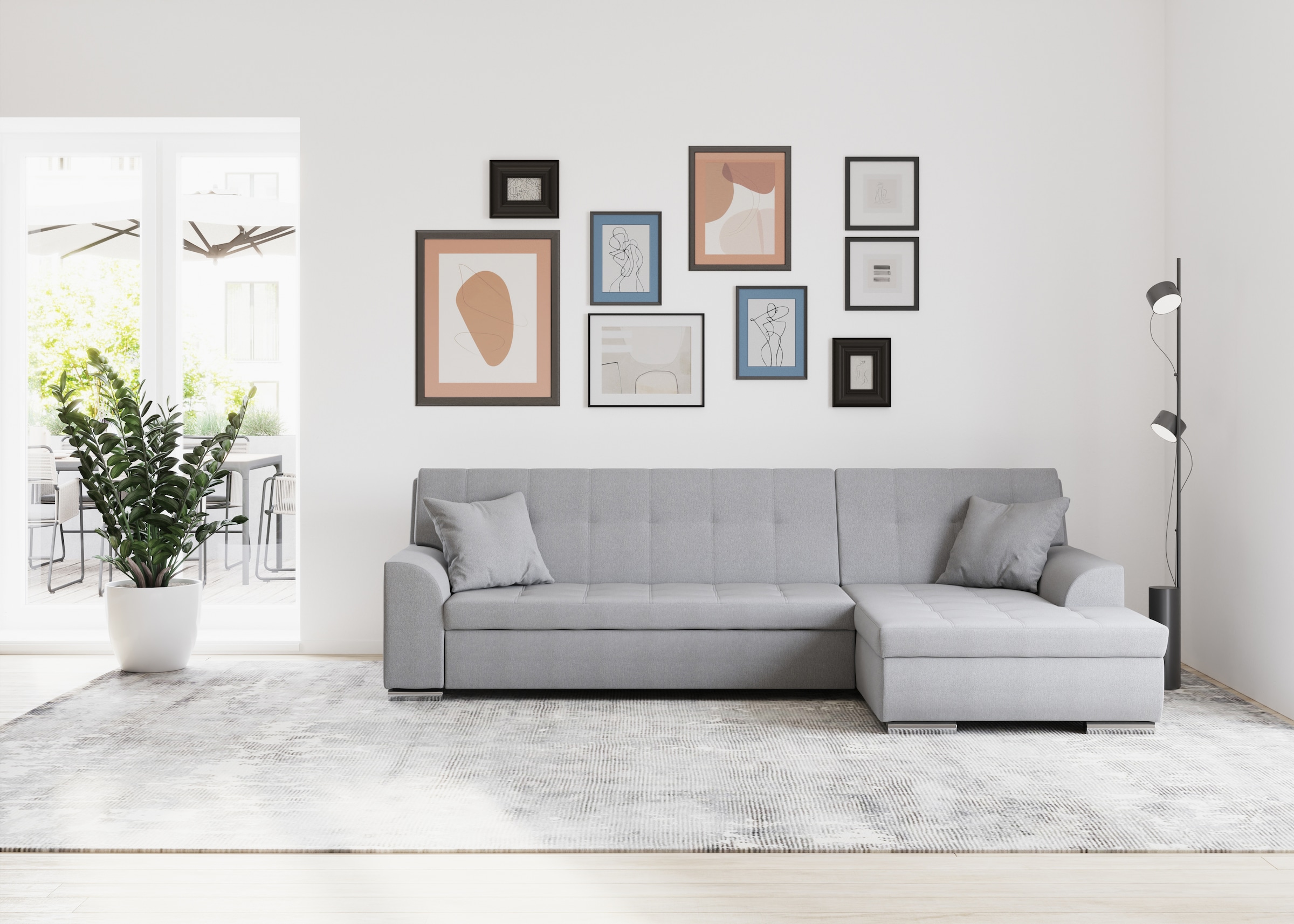 DOMO collection Ecksofa »Treviso viele Bezüge, auch in Cord, L-Form, B/T/H: günstig online kaufen