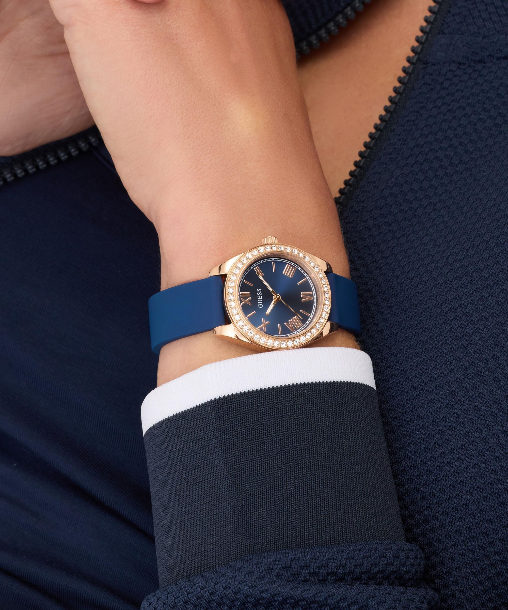 Guess Quarzuhr »MINI LUNA« Armbanduhr, Damenuhr, Silikonarmband, analog