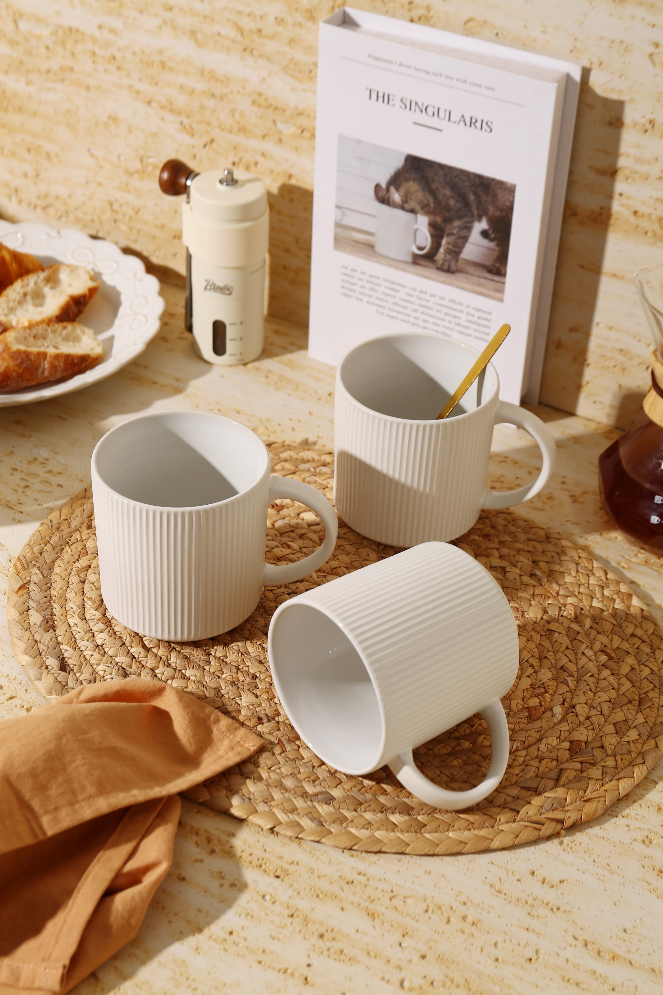 my home Becher »Kaffeebecher Loik, 6er Set«, (Set, 6 tlg.), spülmaschinenfest und mikrowellengeeignet, 460 ml