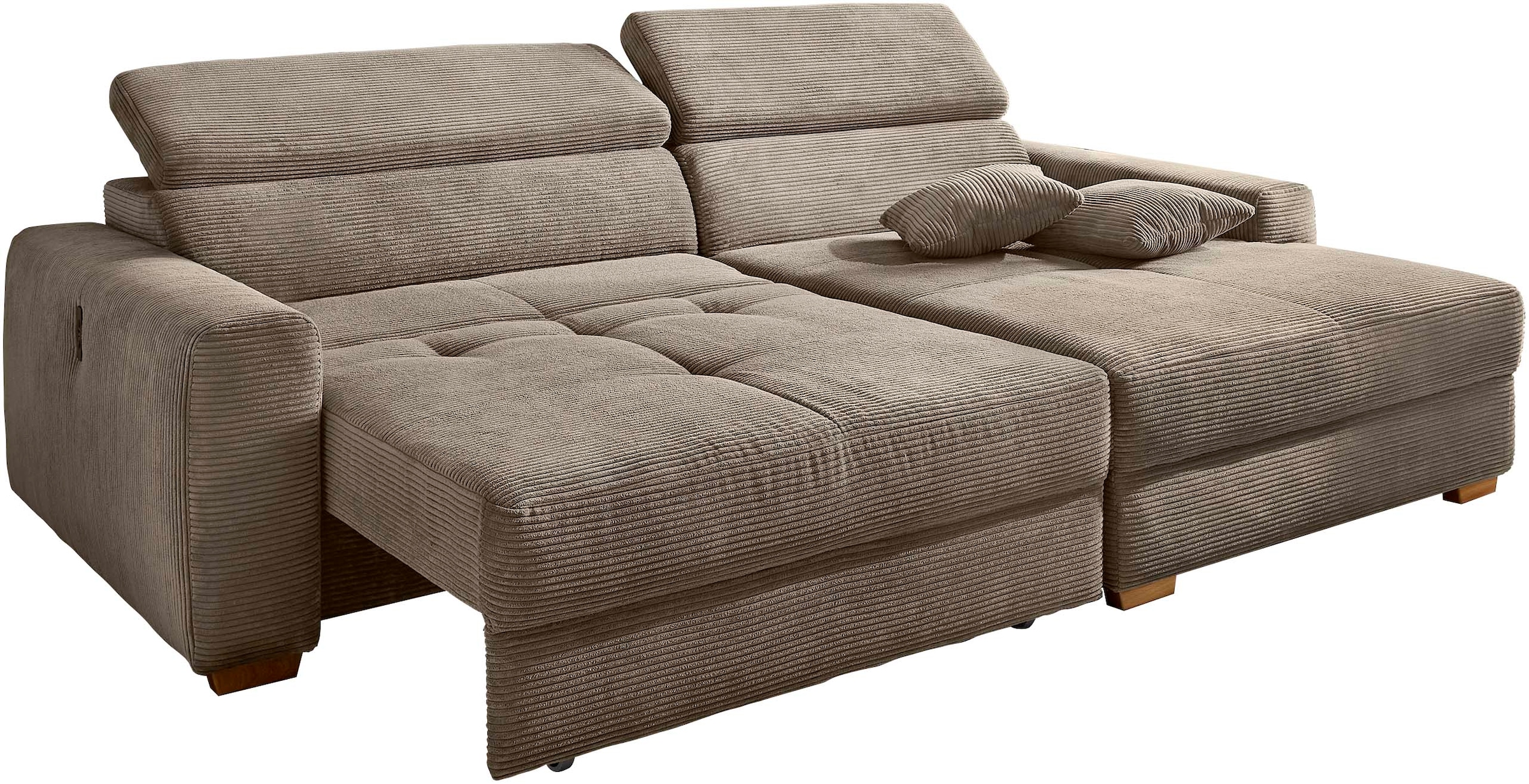 Jockenhöfer Gruppe Ecksofa »Slider, L-Form, 140kg Belastbarkeit je Sitzplatz«, elektromotorische Sitztiefenverstellung,USB-Ladeports,mit Kopfstützen