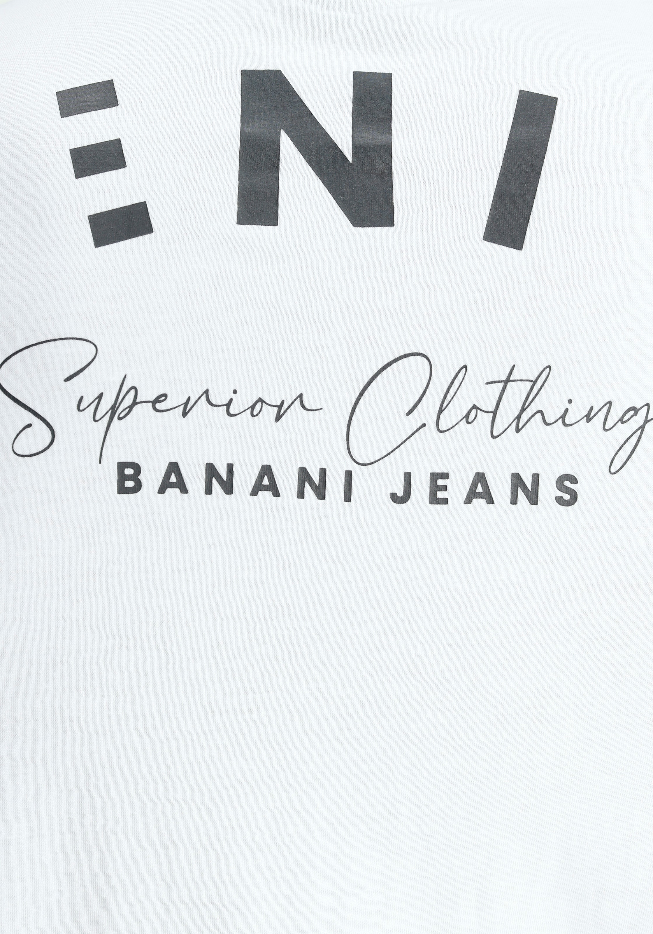 Bruno Banani T-Shirt, schmal geschnitten, mit Print, Rundhalsausschnitt, aus Baumwolle