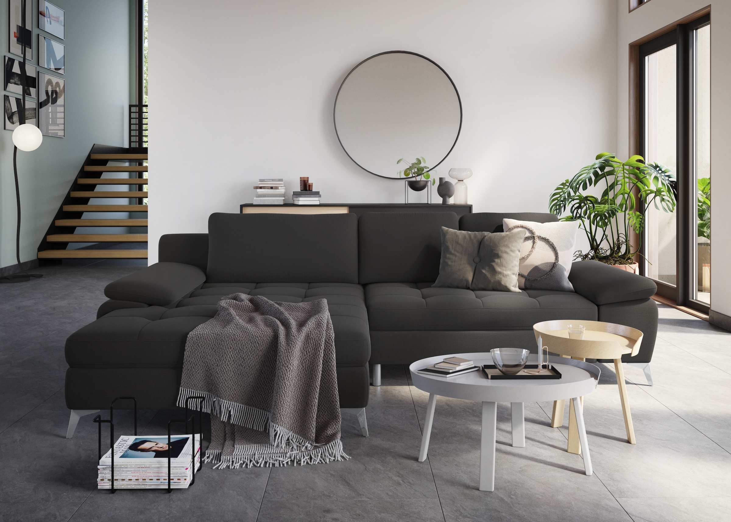 sit&more Ecksofa »Latigo L-Form« mit Mega-Recamiere, wahlweise mit Bettfunk günstig online kaufen