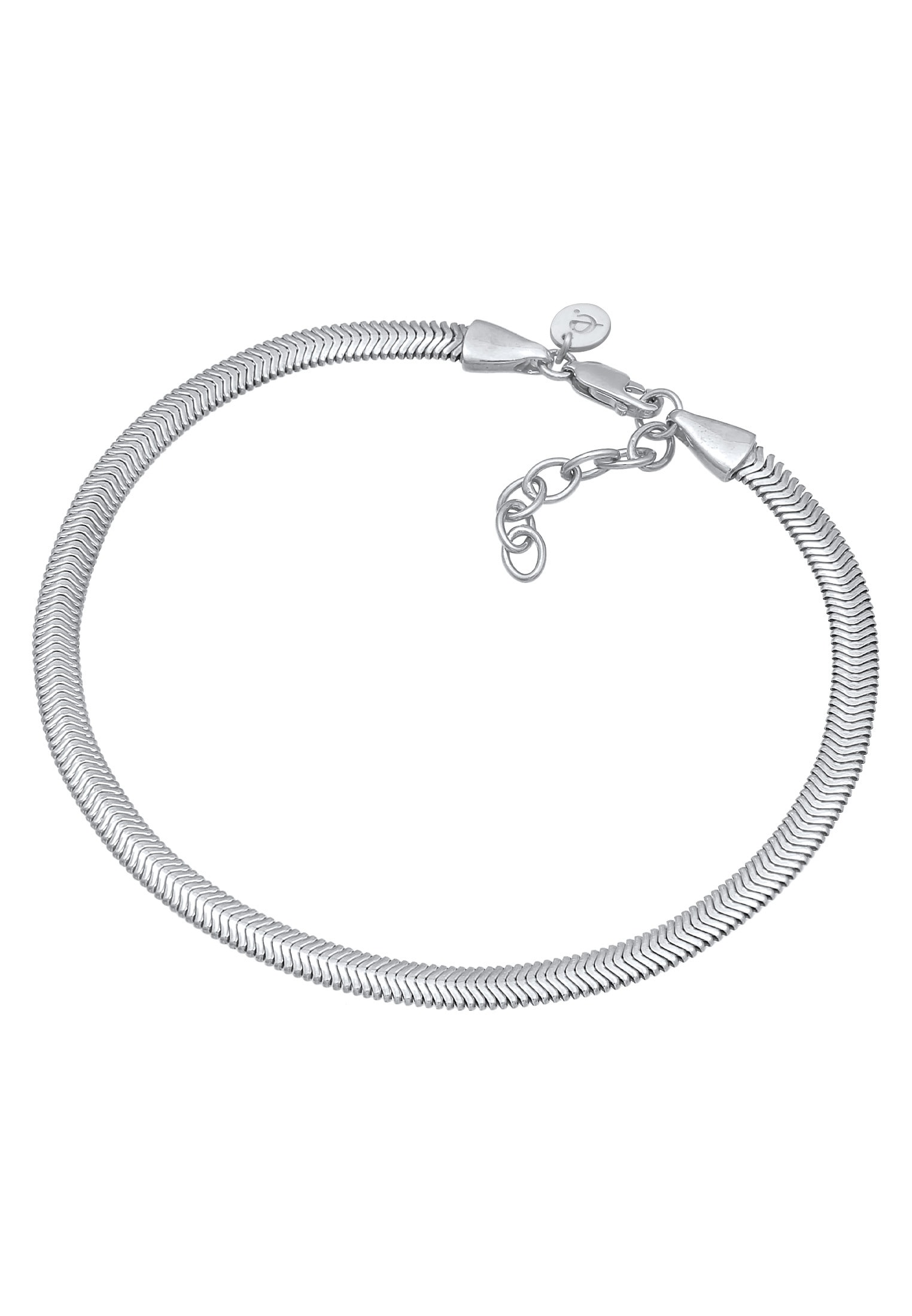 Elli Premium Fußkette »Schlangenkette Flach Elegant 925 Silber«
