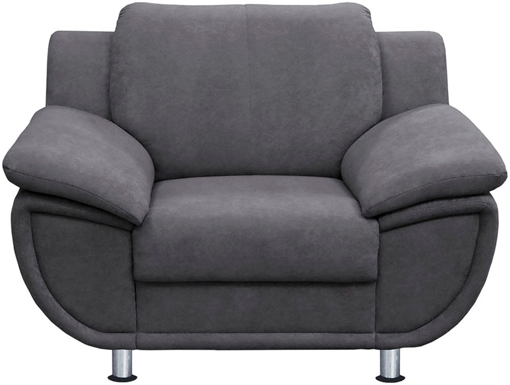 TRENDMANUFAKTUR Sessel »Rondo 121 cm, Big-Sessel, komfortabel, Federkern optional, Chromfüße« Big-Sessel wahlweise mit Federkern, bequem