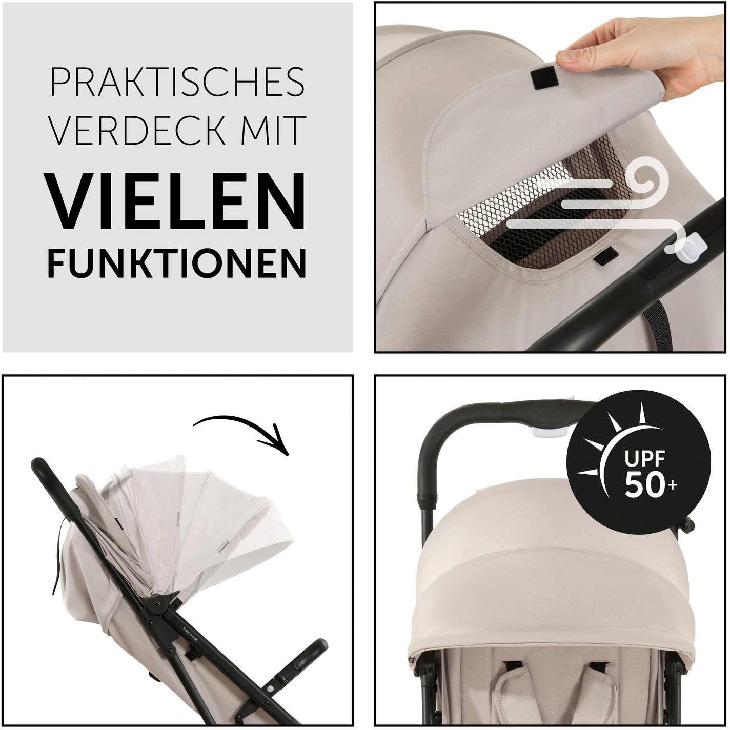 Hauck Kinder-Buggy »Travel N Care, beige«, 22 kg
