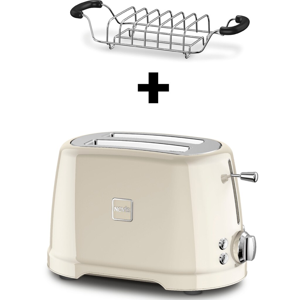 NOVIS Toaster »T2 cream VDE SET«, 2 kurze Schlitze, 900 W