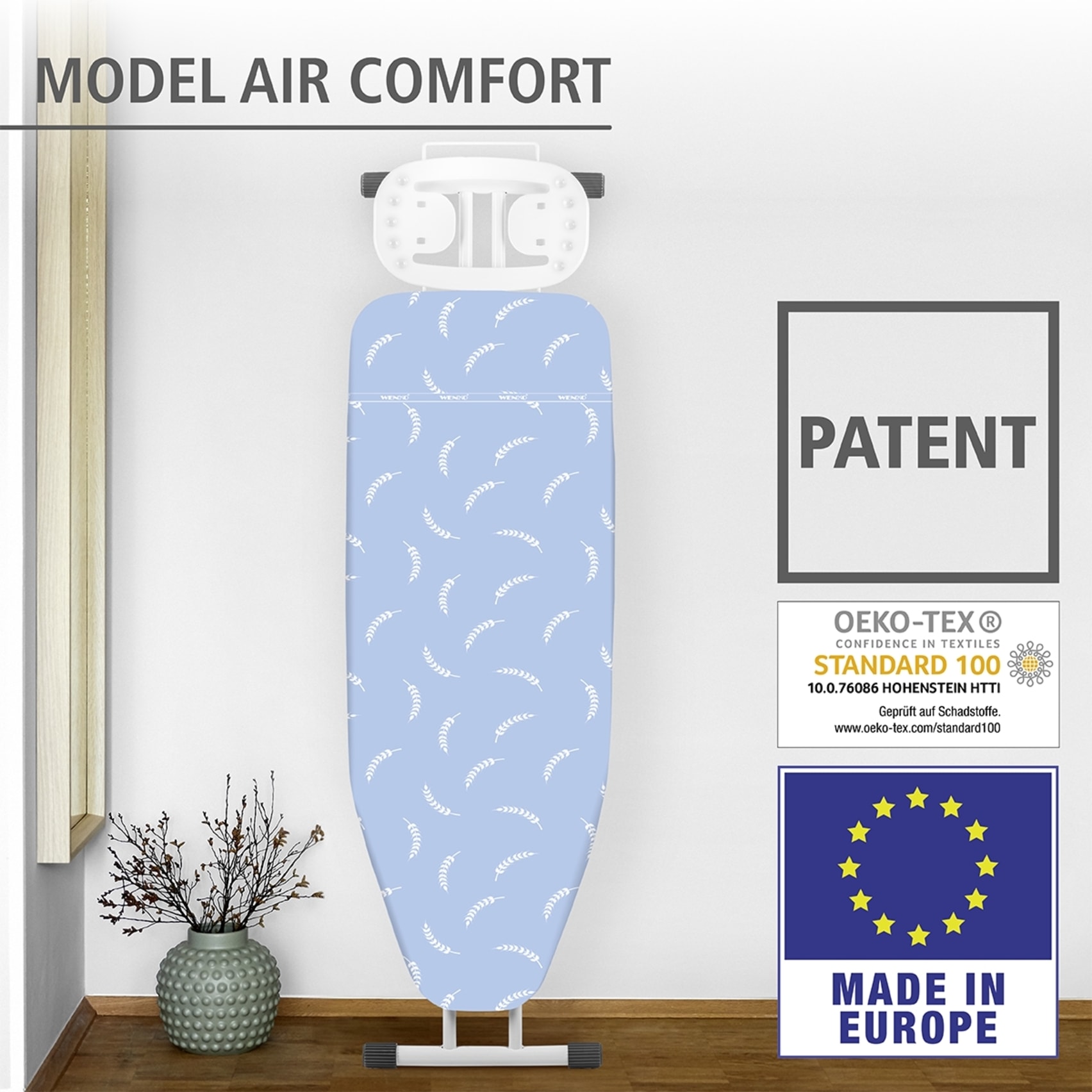 WENKO Bügelbrettbezug »Modell Air Comfort« dampfbügelgeeignet, Komfortpolsterung mit 5 Lagen