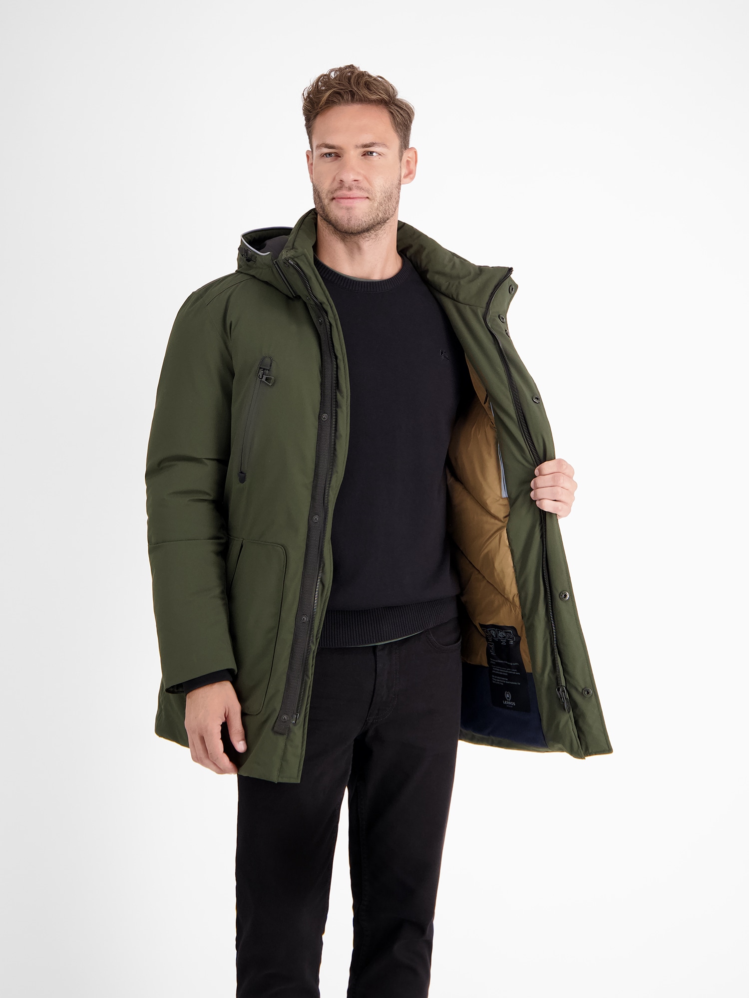 LERROS Outdoorjacke »LERROS Wasserdichter Winter-Parka mit Kapuze«, mit Kapuze, Wasser- und windabweisend, atmungsaktiv