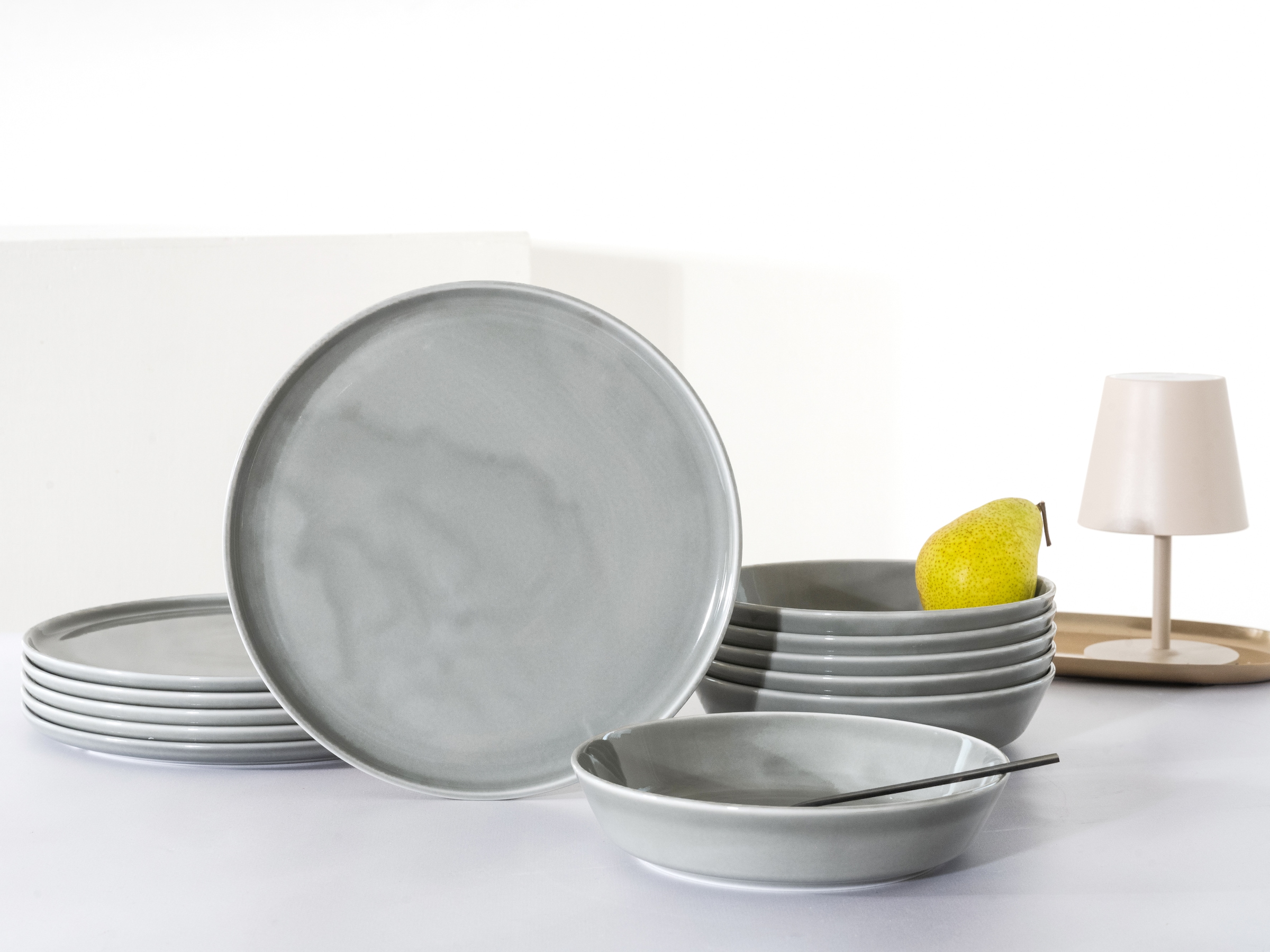 CreaTable Tafelservice »Teller Set, Geschirr-Set Chef Collection«, (Set, 12 tlg., Teller Set für 6 Personen), Suppenteller, Speiseteller, nordisches Design, 12 Teile für 6 Personen
