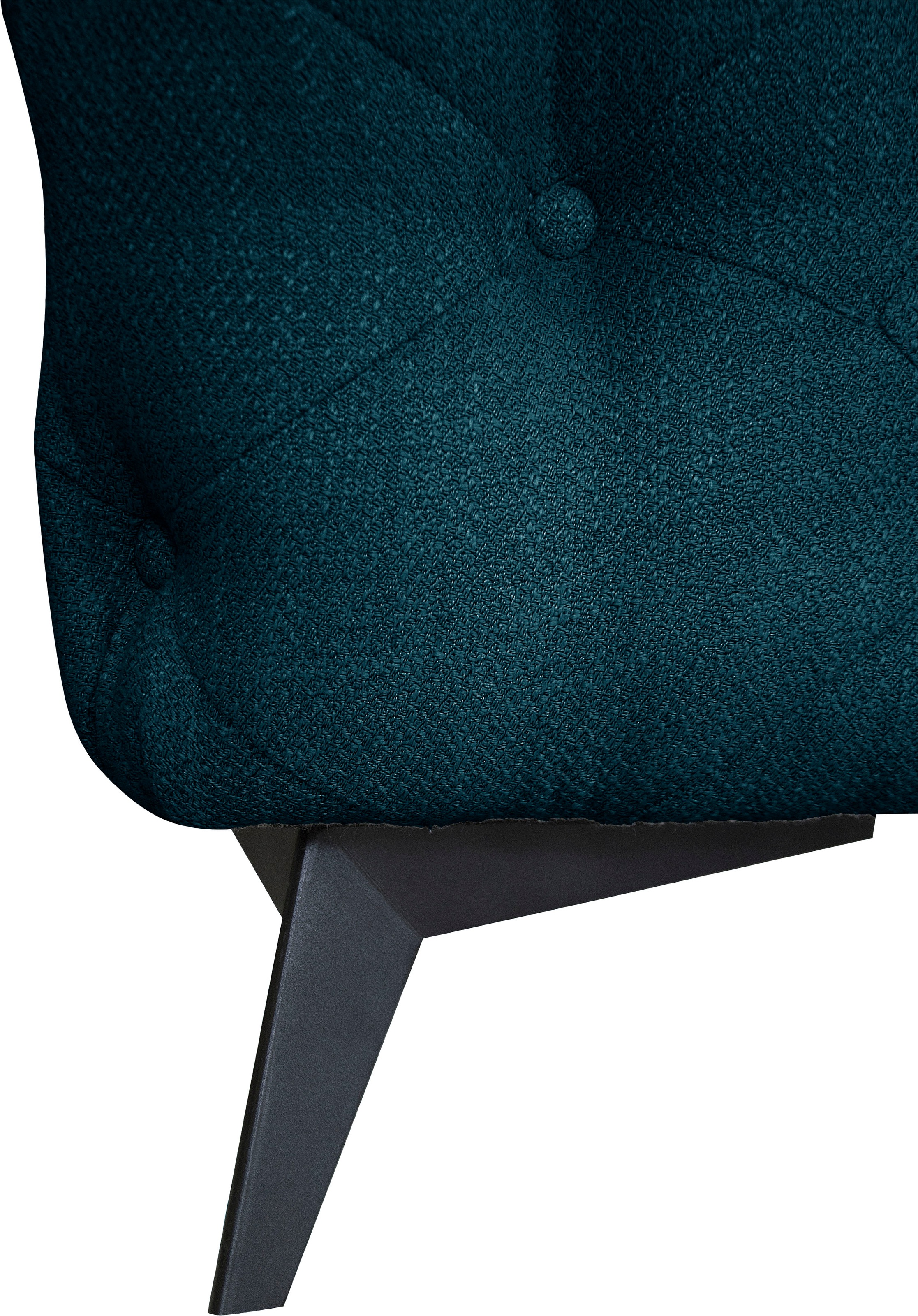 Leonique Chesterfield-Sofa »Ecksofa GLYNIS L-Form mit Wellenunterfederung, Maße B/T/H 323/264/75cm«, aufwändige Knopfheftung, moderne Chesterfield Optik, Fußfarbe wählbar