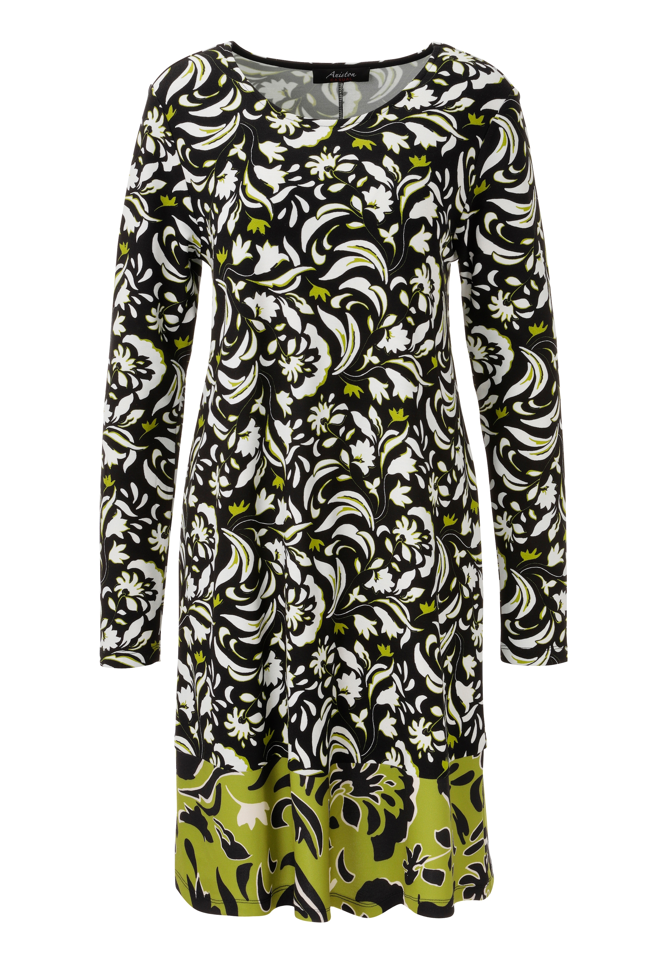 Aniston CASUAL A-Linien-Kleid mit grafischen Blumendruck - NEUE KOLLEKTION