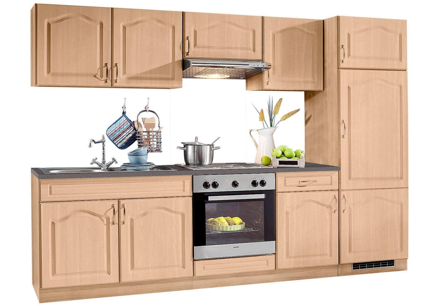 wiho Küchen Küchenzeile »Linz«, mit E-Geräten, Breite 270 cm, mit Edelstahl-Kochmulde
