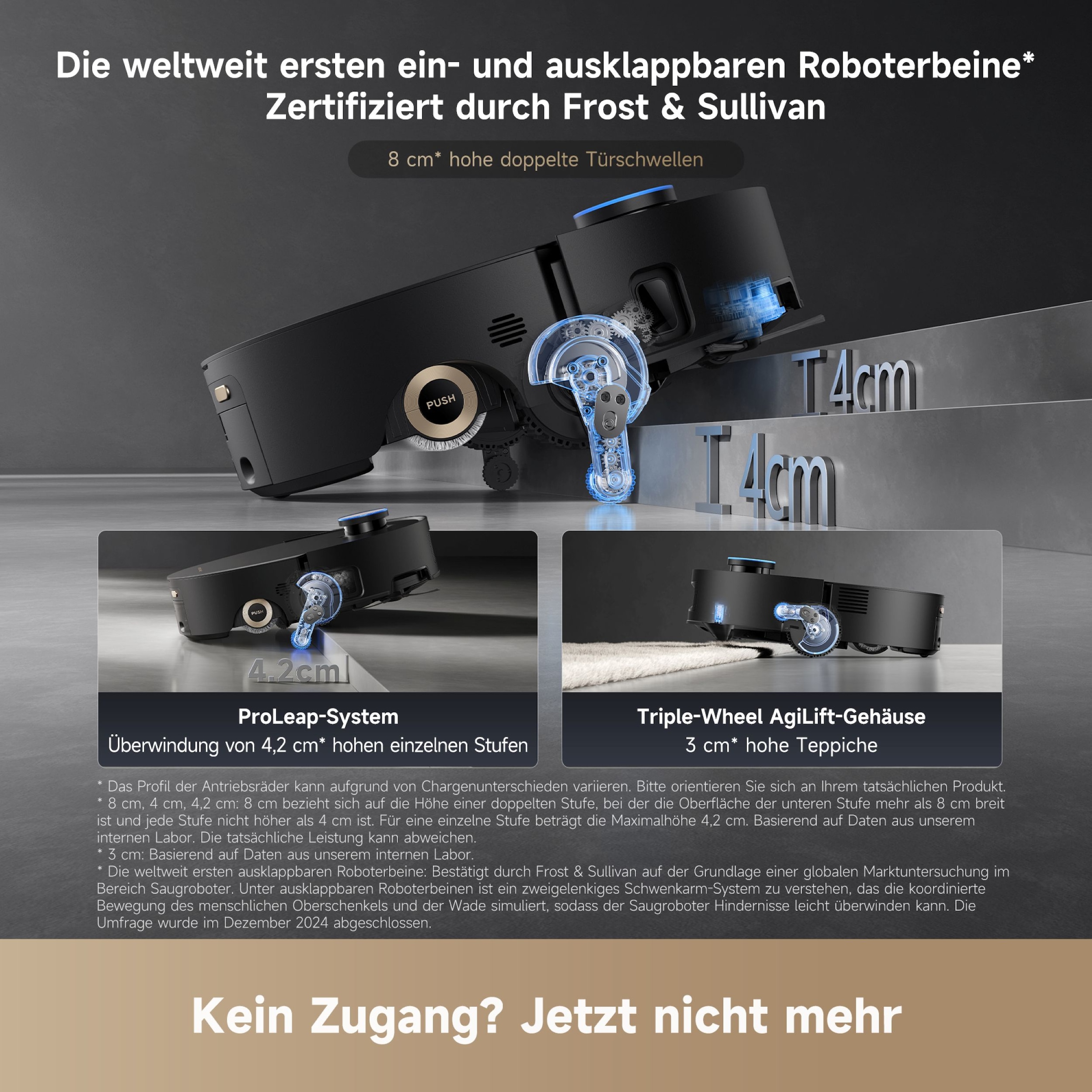 Dreame Nass-Trocken-Saugroboter »Aqua10 Ultra Roller Complete Black«, Warmwasser-Wischsystem, Rollenmopp, überwindet Hindernisse, 30.000 Pa