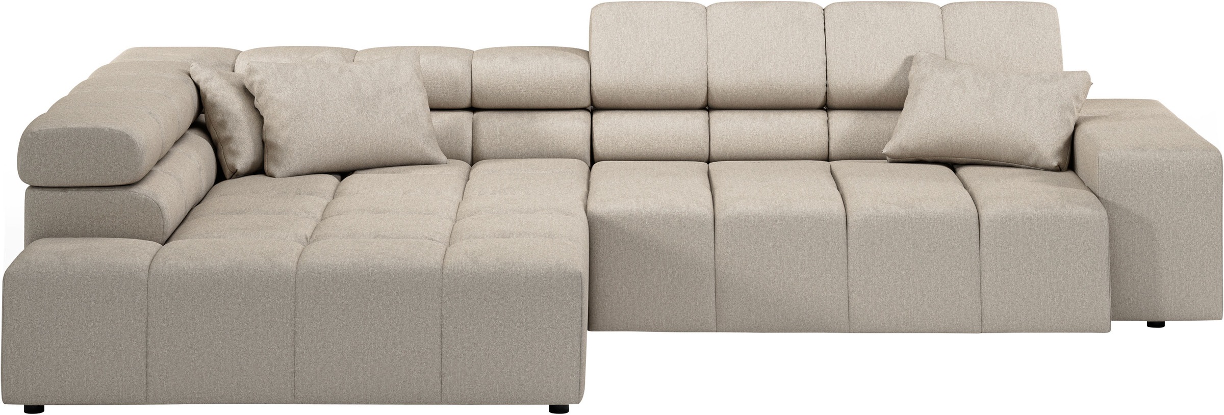 INOSIGN Ecksofa "Ancona incl. Kopfteilverstellung, Zierkissen Breite 319cm, günstig online kaufen